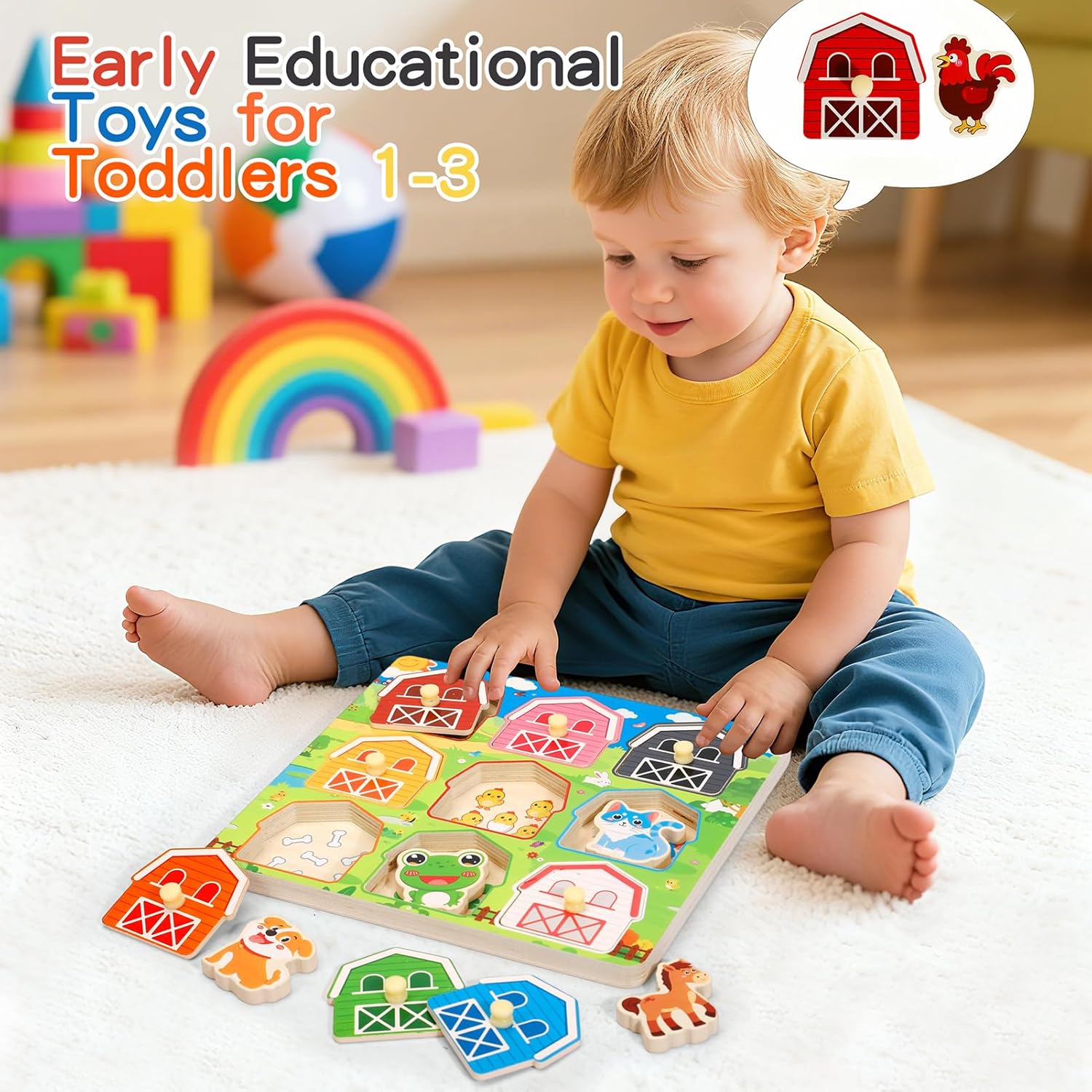 Thumbnail 3 de Holzpuzzle Montessori Tierpuzzle ab 1 Jahr