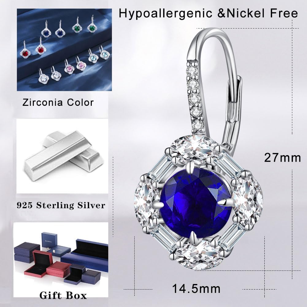 Thumbnail 5 de Jiamiaoi Ohrringe Hängend aus 925 Sterling Silber, 18 Karat Weißgold plattiert mit 4A+/Zirkonia