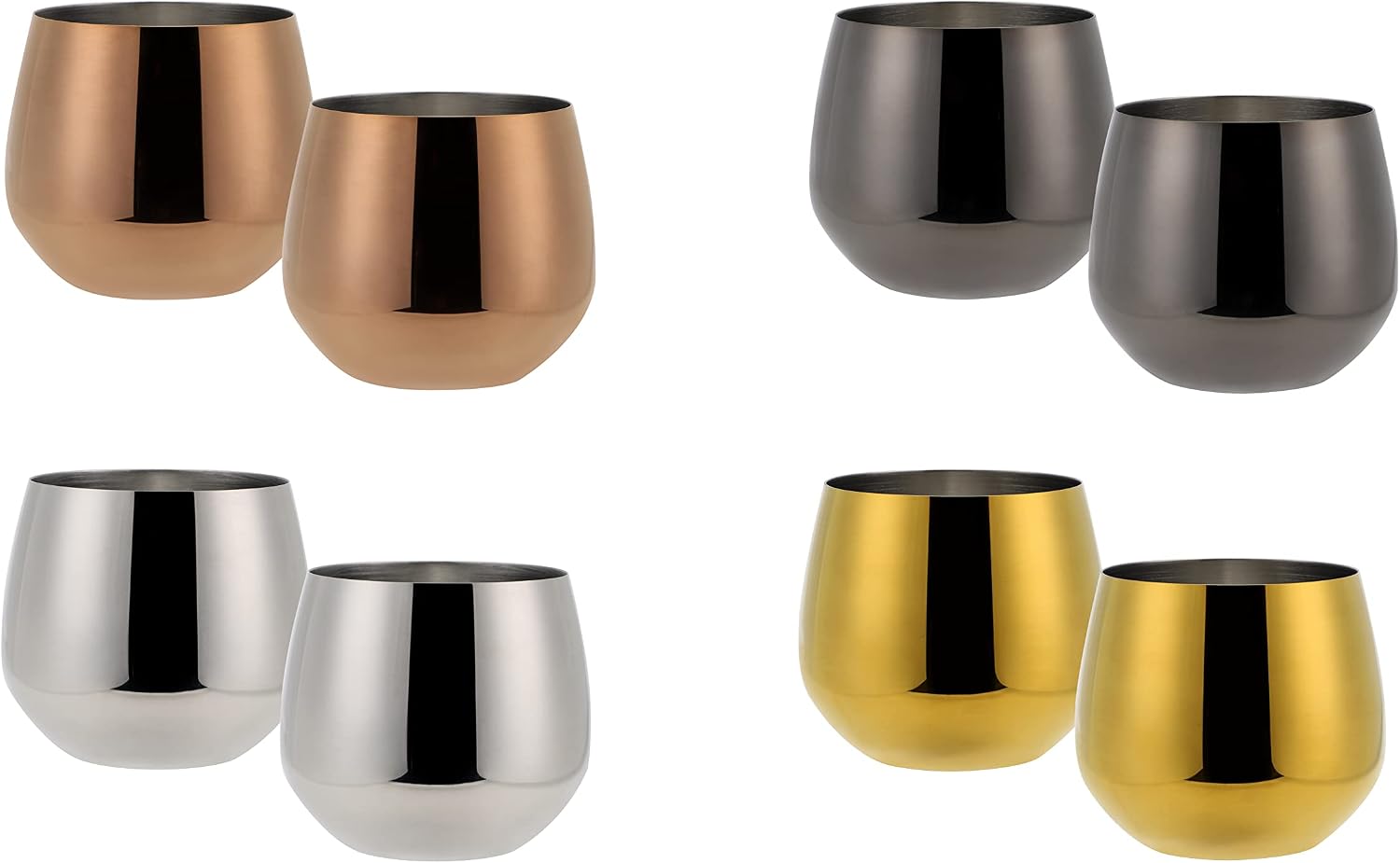Detalle 2 de ECHTWERK EW-SG-1774G – 6 stalowych kieliszków, złota edycja, 500 ml