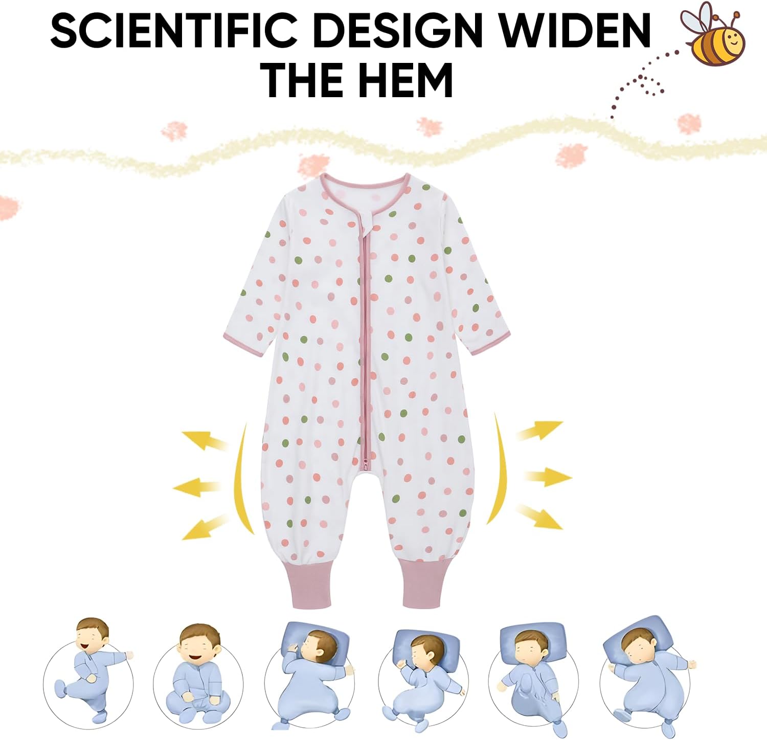 Thumbnail 4 de Baby Schlafsack Sommer mit Füßen 0,5 TOG aus 100% Baumwolle mit Ärmeln