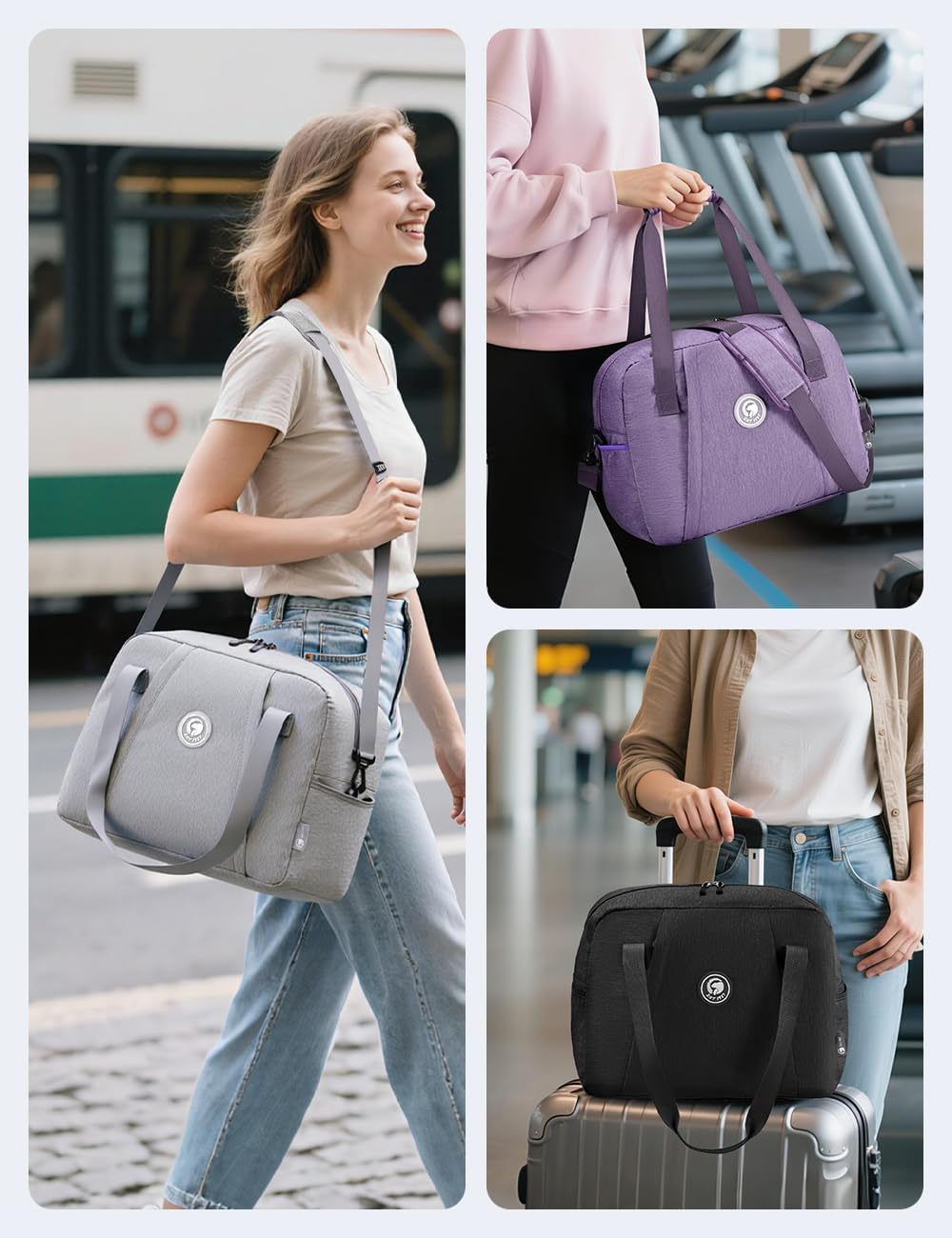 Detalle de BAGZY bagaglio a mano 40x30x20 Wizzair + borsone da viaggio 25L impermeabile, borsa ospedale e palestra