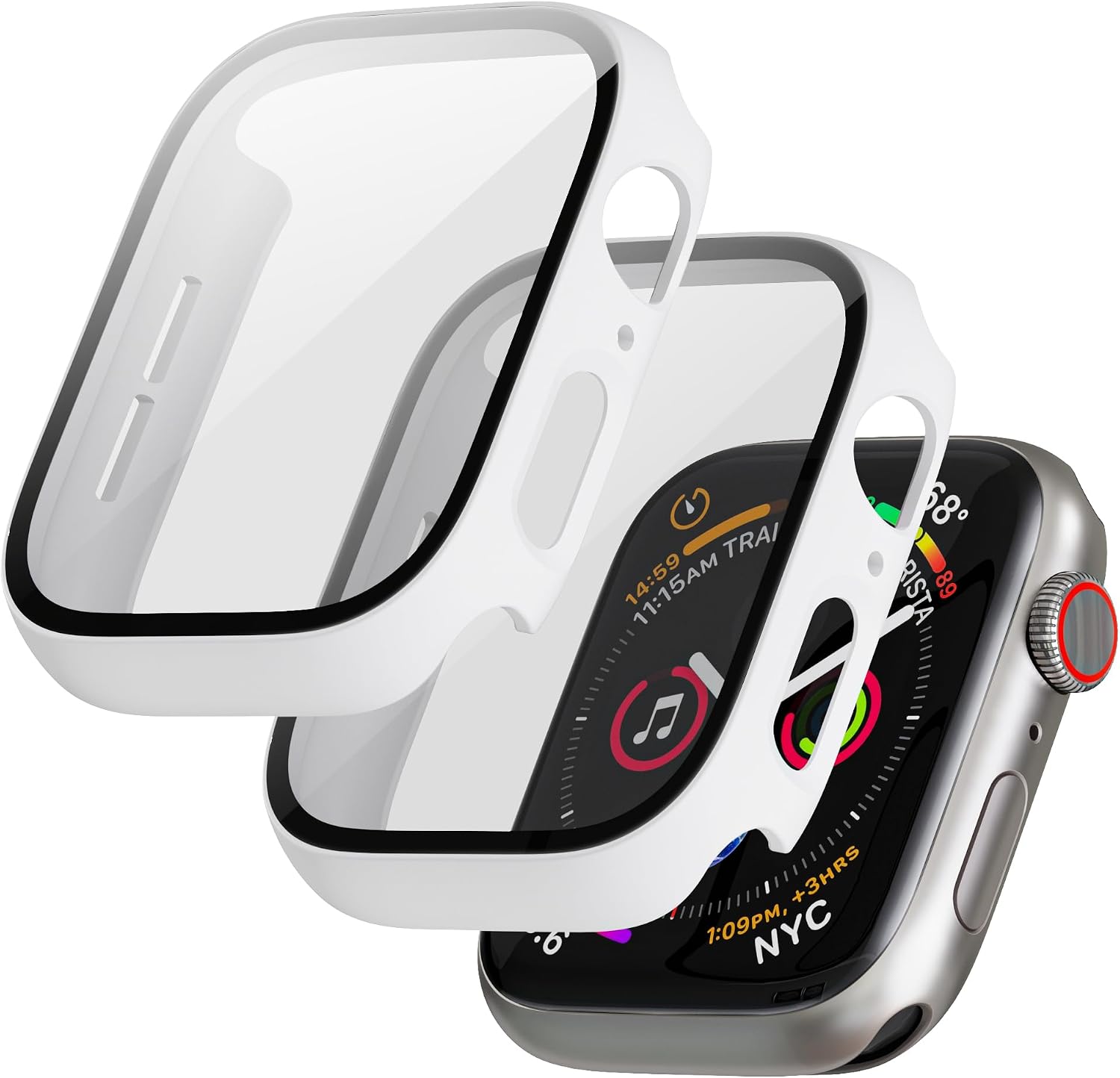 Detalle de Apple Watch 46mm Hülle, 2er Set Schwarz