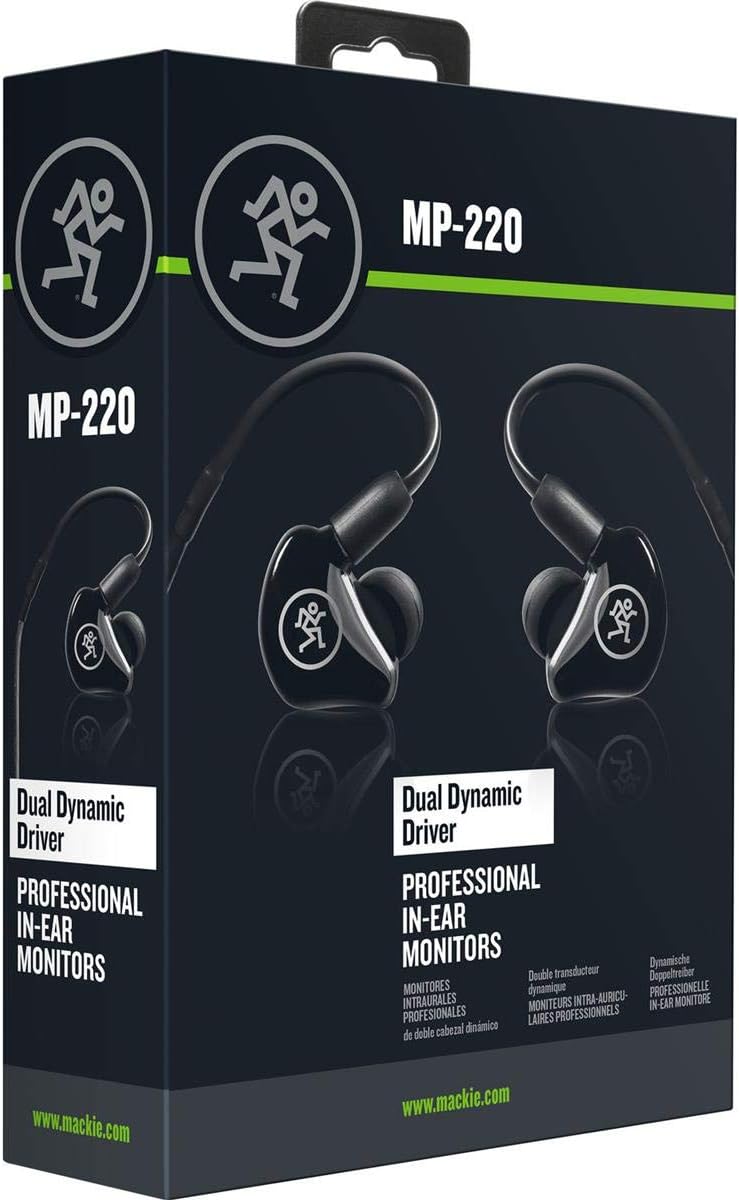 Detalle 1 de Mackie MP-220 in-ear-hörlurar med dubbla dynamiska element och ljudisolering