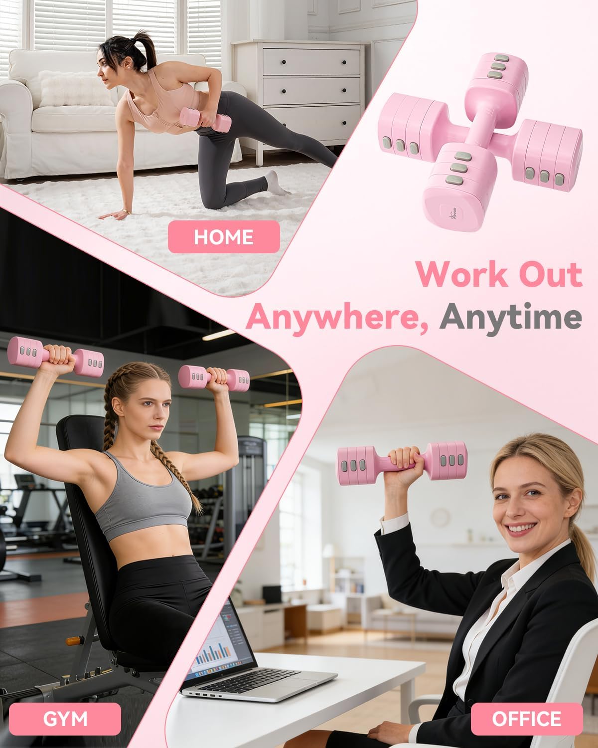Thumbnail 6 de Srsrana 2-in-1 Adjustable Dumbbell and Kettlebell Set, 1.1–12.1 lb