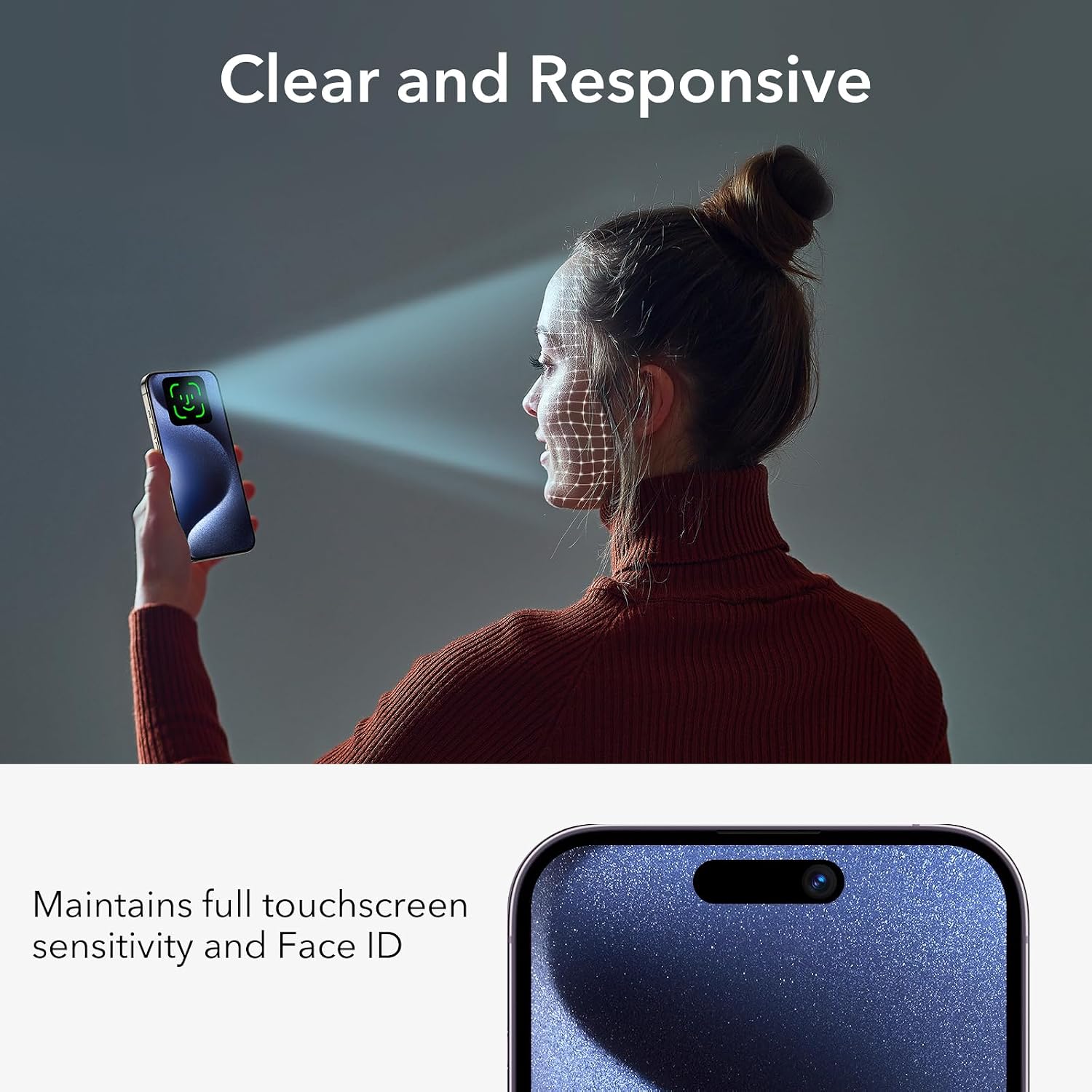Thumbnail 5 de ESR Privacy Screen Protector for iPhone 15 Pro – 3 Pack anti-spy tempered glass with micro-curved edges