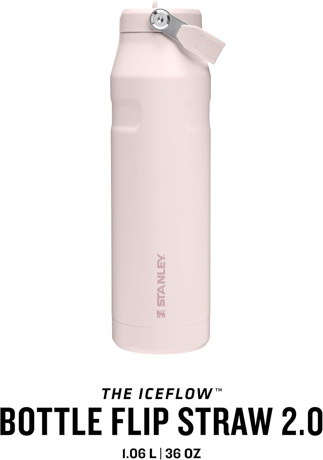 Thumbnail 2 de Stanley 1913 Flip Straw Trinkflasche mit Strohhalm 1,06 l (Rose Quartz) – 4 Tage eisgekühlt