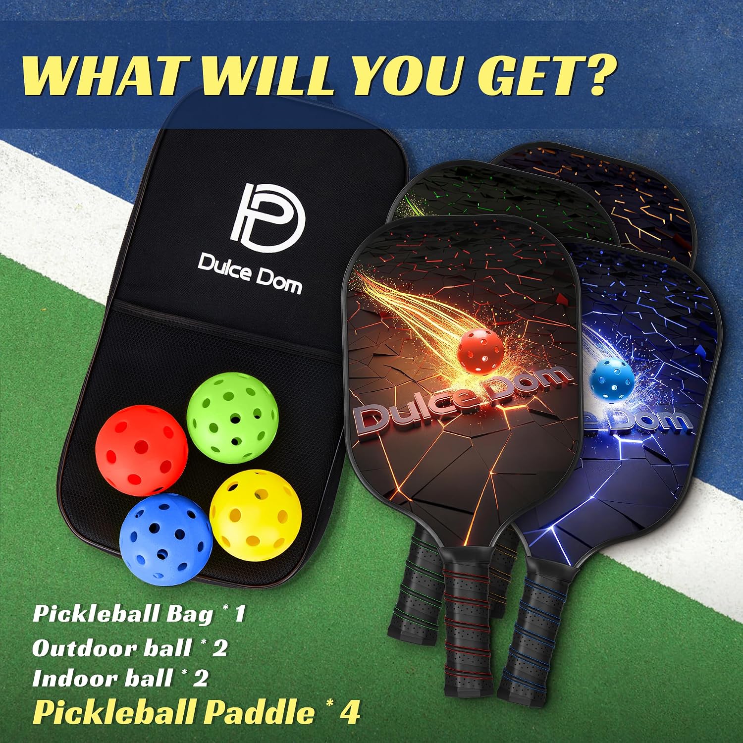 Thumbnail 6 de DULCE DOM Pickleball Paddle Set 13 mm Core