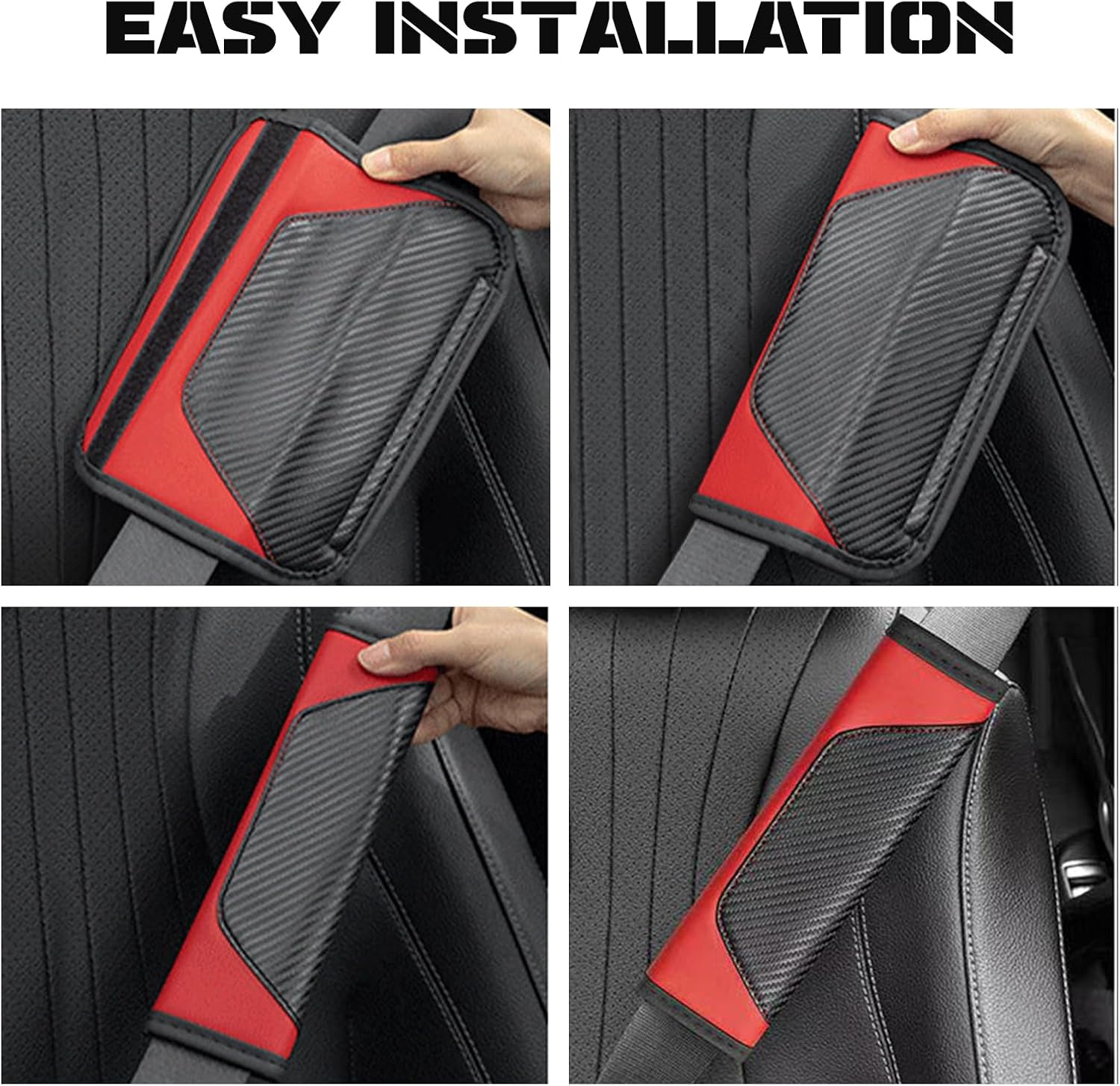 Detalle 2 de Flintronic protège-ceinture de sécurité pour voiture (pack de 3) universel, pour enfants et adultes