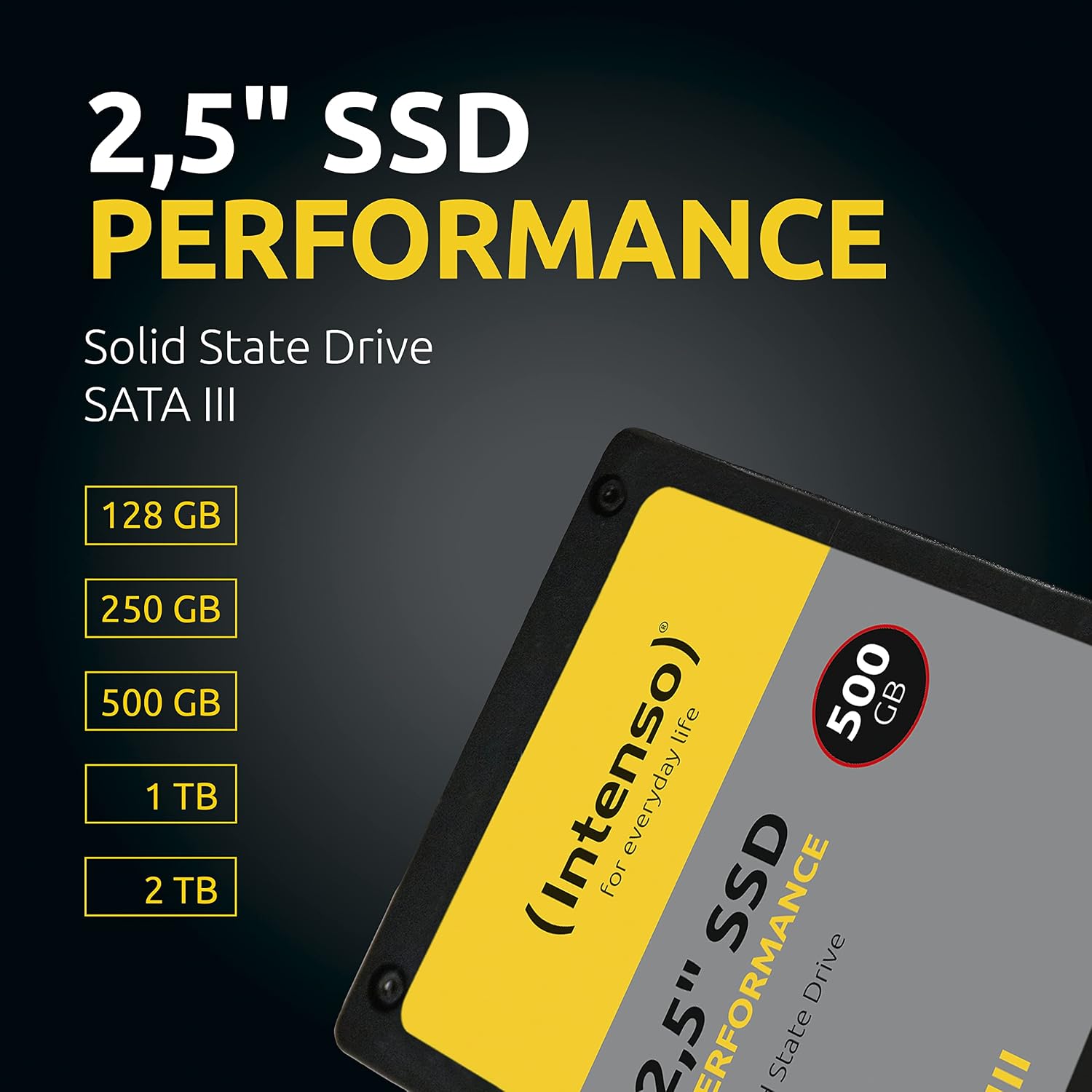 Detalle de Intenso Performance 500 GB – wewnętrzny SSD SATA III 2,5 cala, do 550 MB/s