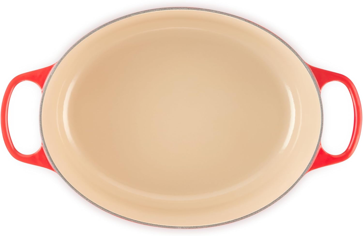 Detalle de Le Creuset Signature Gusseisen-Bräter mit Deckel Ø 31 cm, oval, Kirschrot – 6,3 l, 5,705 kg