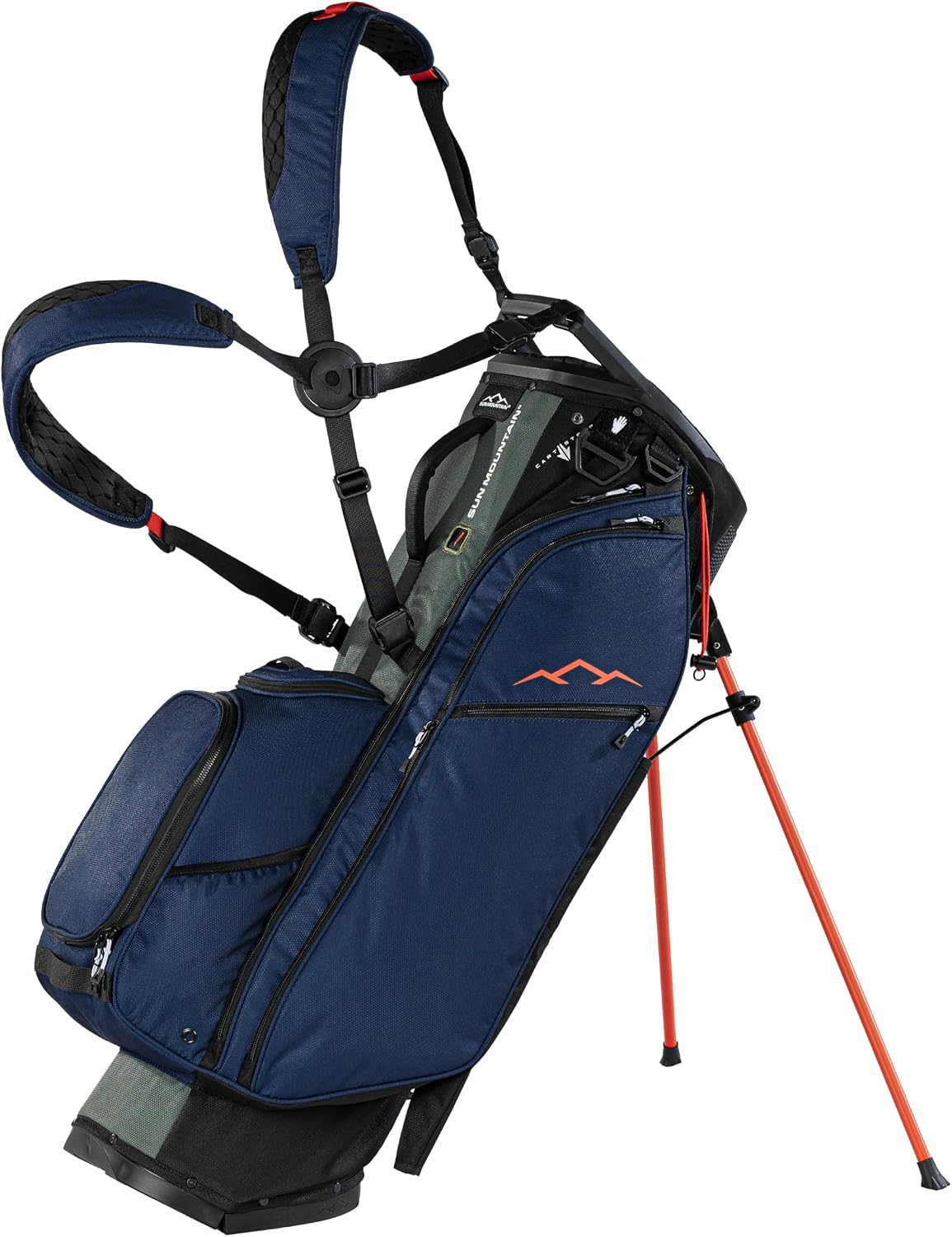 Detalle de Sun Mountain Golf Eclipse 4.5 LS – torba golfowa z nóżkami i 14 przegródkami