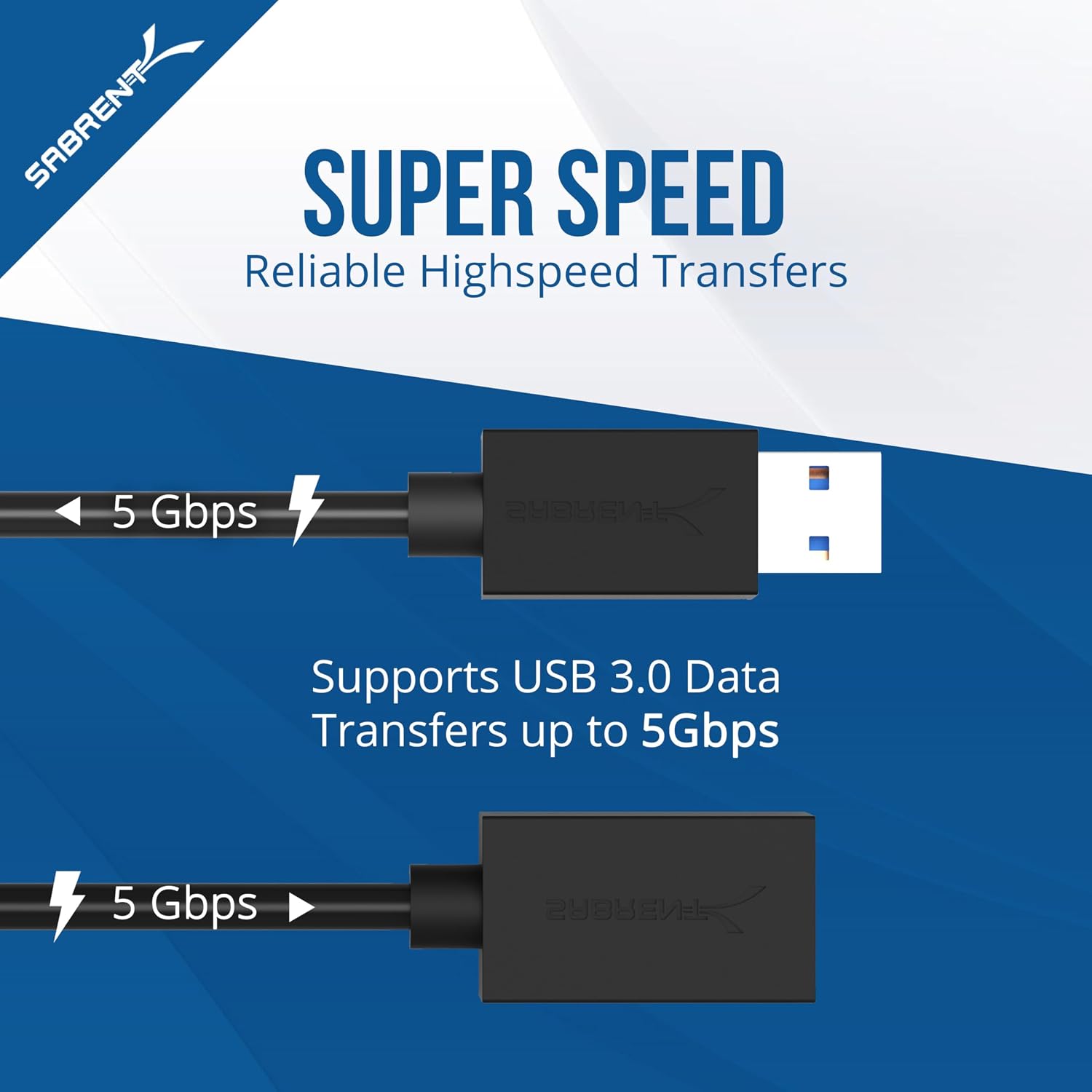 Detalle 2 de SABRENT 3ft USB 3.0 Extension Cable A-to-A