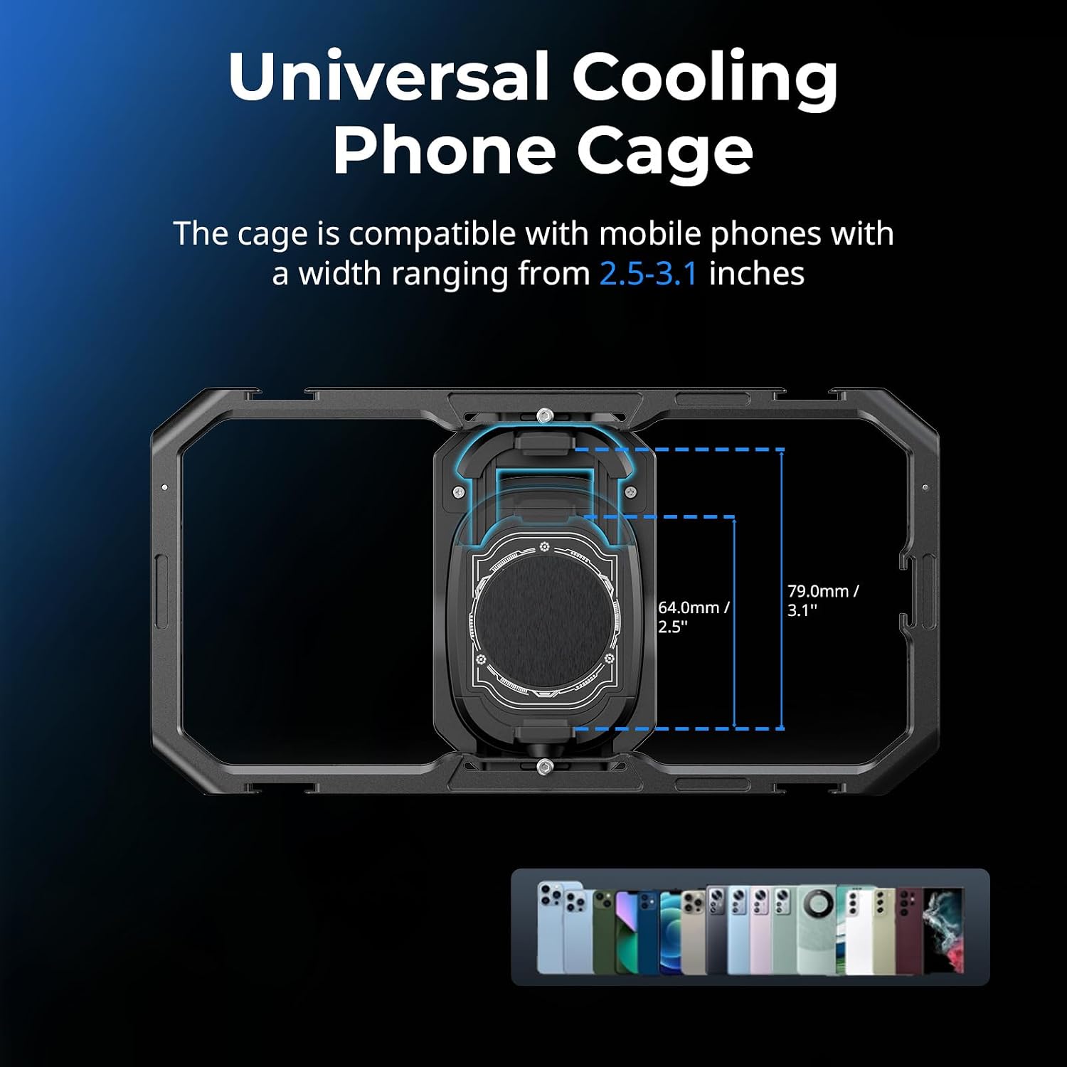 Thumbnail 2 de SMALLRIG 5276 All-in-One Cooling Dual Handle Phone Cage Kit (15W active cooling + 4-in-1 USB-C hub)