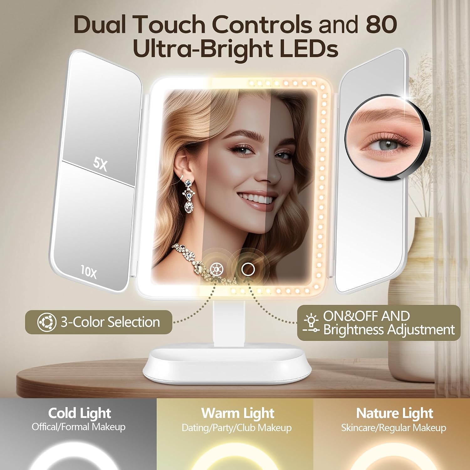 Thumbnail 4 de GOMIPURU Vanity Mirror with Lights 30X