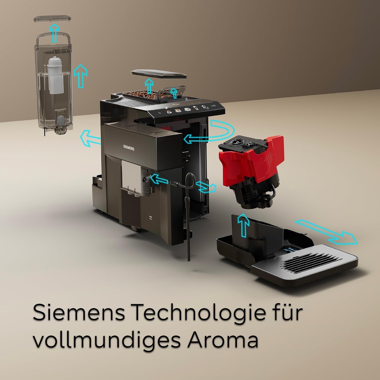 Thumbnail 6 de Siemens Kaffeevollautomat EQ500 classic: farbiges TFT-Display, 5 Getränke, Doppeltassenfunktion und einfache Reinigung