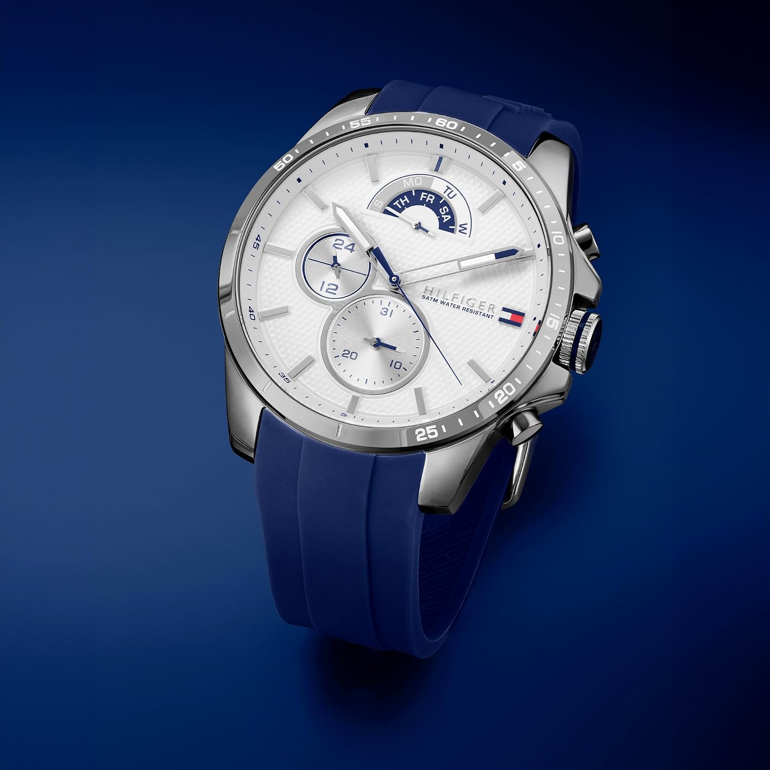 Thumbnail 1 de Tommy Hilfiger Analoge Multifunktion-Uhr für Herren – 48 mm Gehäuse, Silikonarmband