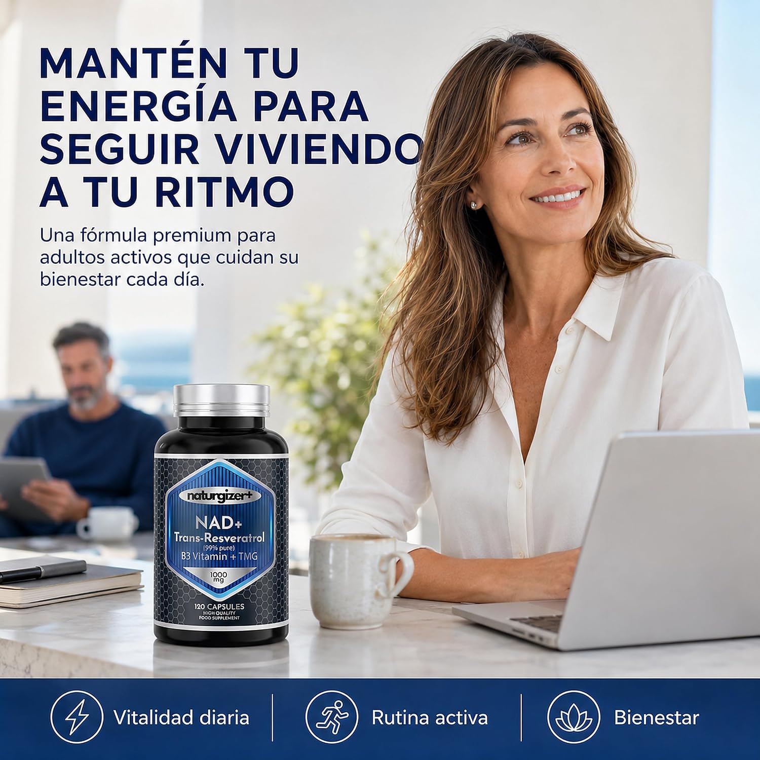 Detalle 2 de Naturgizer+ Advanced Complex 4+1 con NAD+ y trans-resveratrol (120 cápsulas) en tecnología liposomal