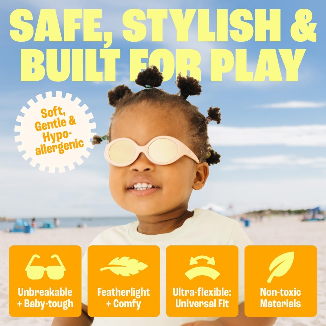 Detalle de BABY SUNNIES Occhiali da sole polarizzati per bambini con cinturino (0–24 mesi) – infrangibili e flessibili