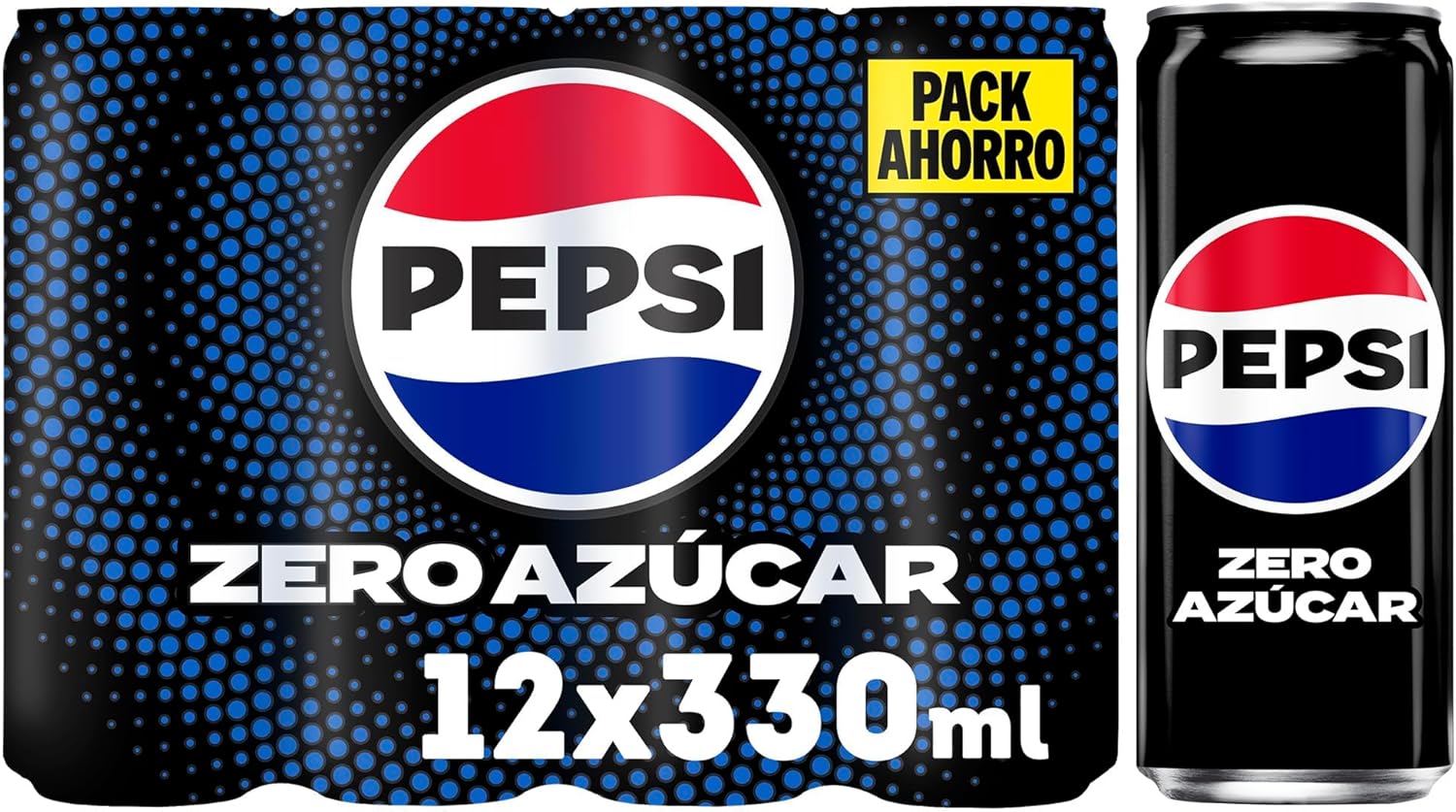 Detalle de Pepsi Zero pack de 12 latas 330 ml