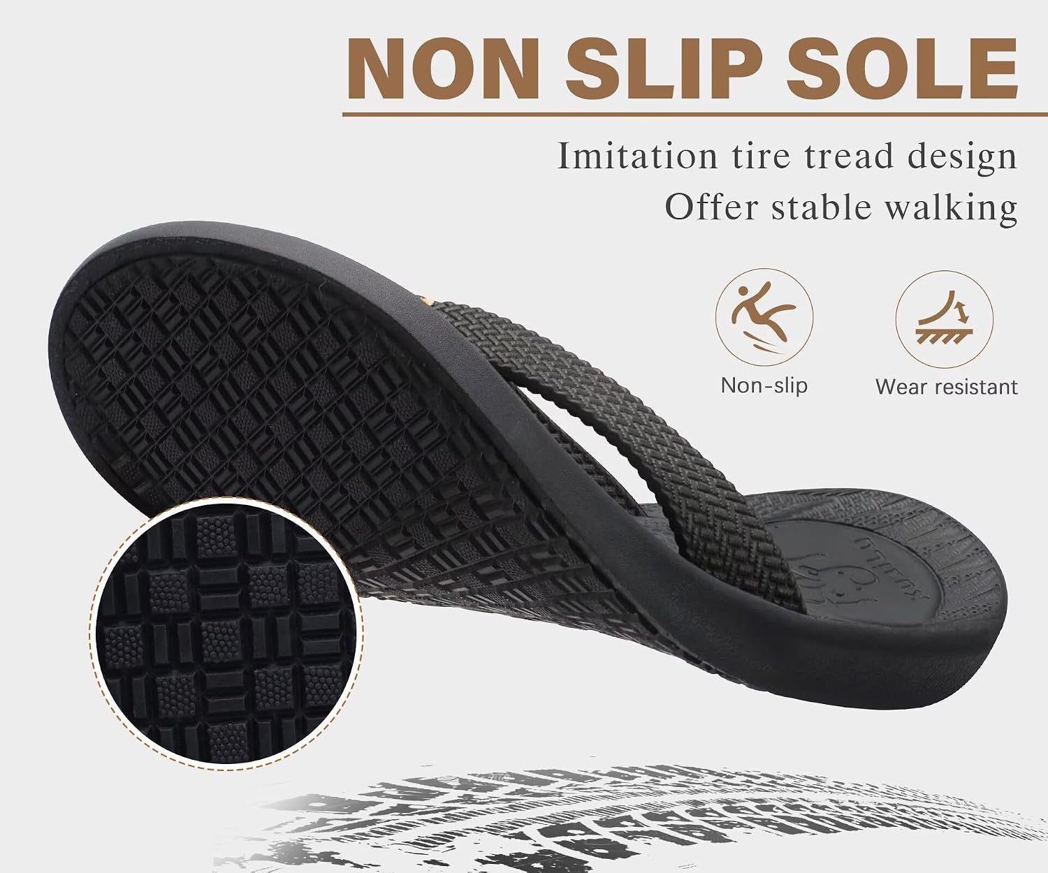 Thumbnail 6 de KuaiLu Mens Flip Flops with Arch Support and Cushioned Sole