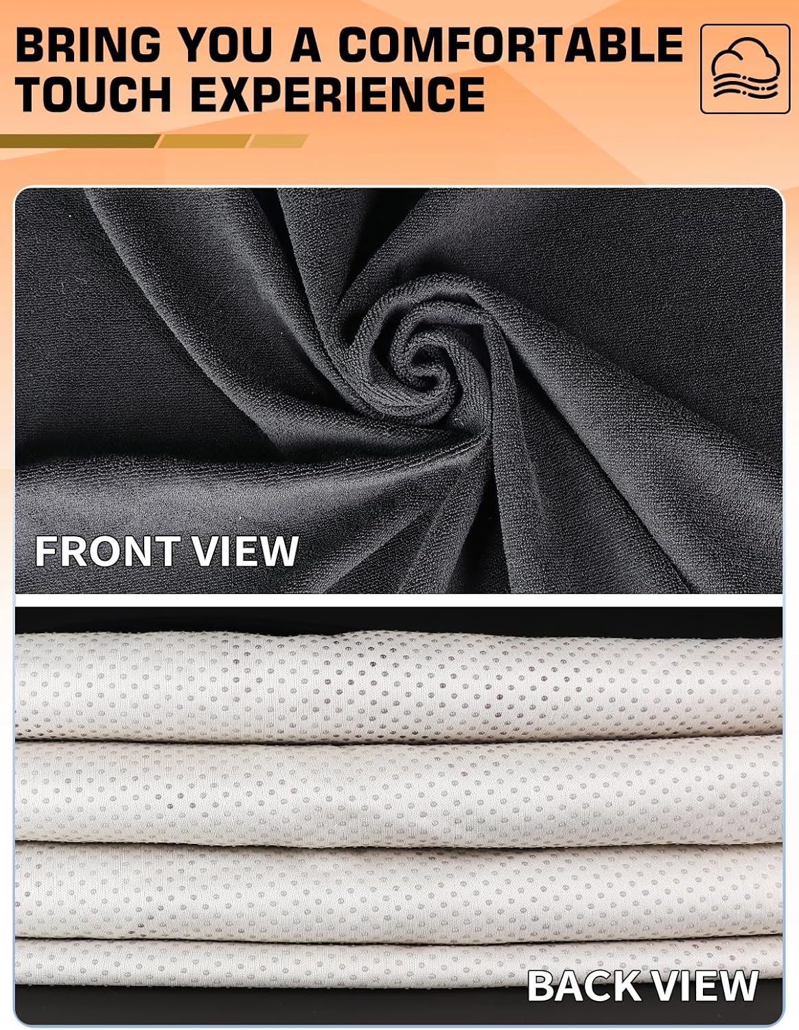 Detalle de TESFEEL Towel Car Seat Cover (GRS Certified Recycled Microfiber), Non-Slip Universal Front Protector — 2-Pack, Black