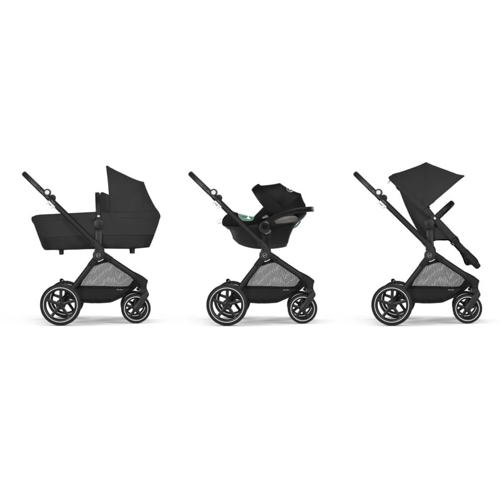 Detalle de CYBEX Gold EOS Lux 2-in-1 Reisesystem Moon Black – stabiler Allrounder ab Geburt bis ca. 4 Jahre