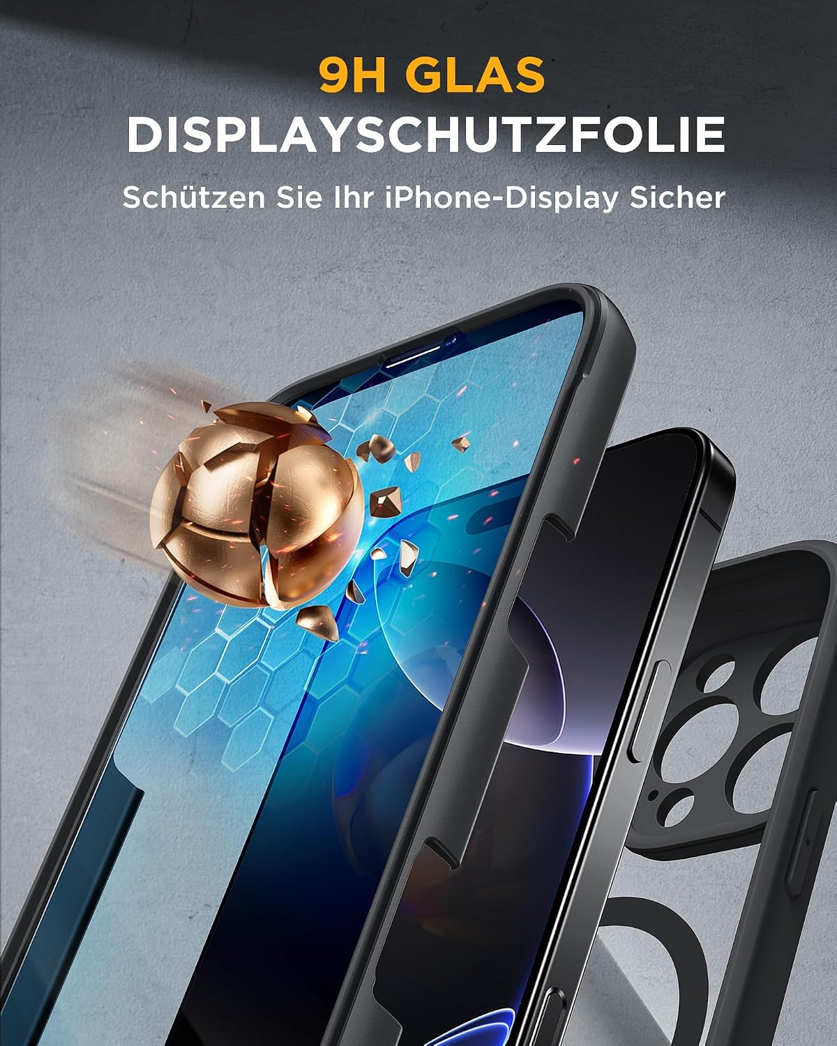 Detalle 2 de Miracase Glas Serie für iPhone 16 Pro Max Hülle mit MagSafe – Rundumschutz & Kamerasteuerung