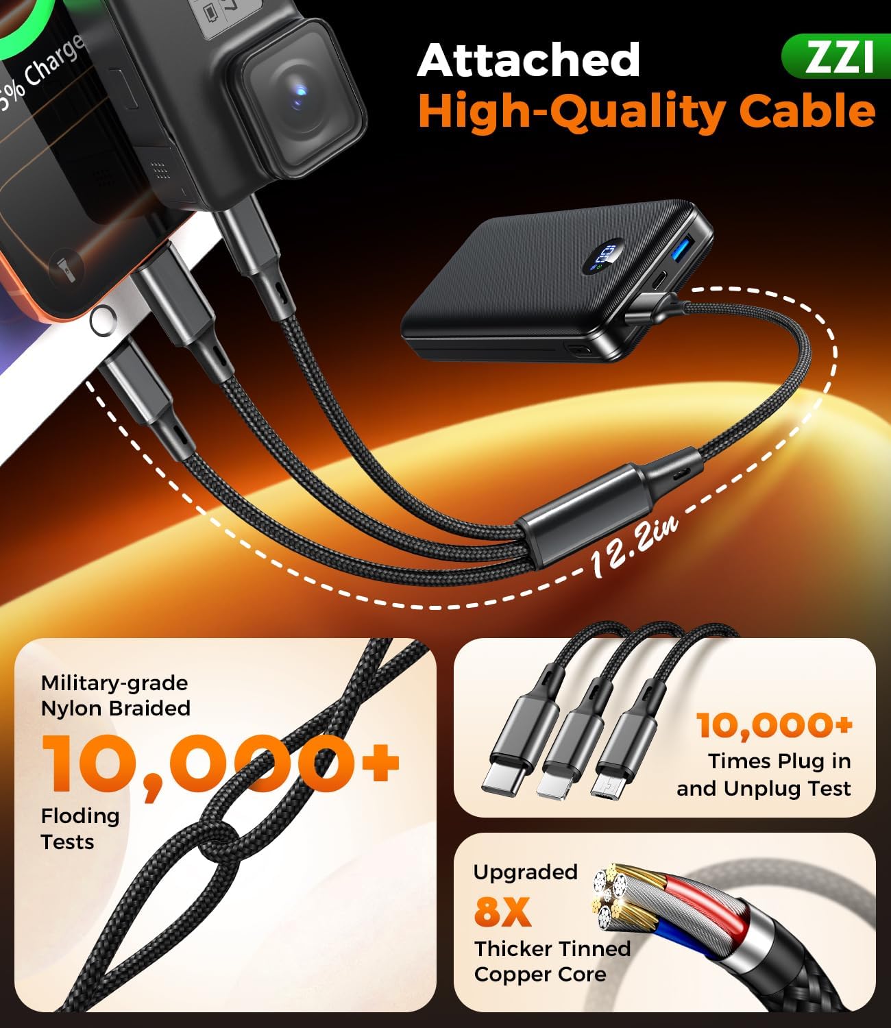 Detalle de ZZI Portable Charger 60000mAh