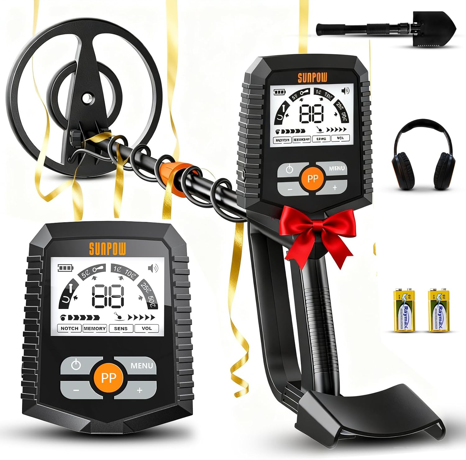Thumbnail 6 de SUNPOW Détecteur de Métaux – Bobine Double D 28 cm, Batterie Li-ion 35 h, 4 modes, 7 métaux identifiés, IP68