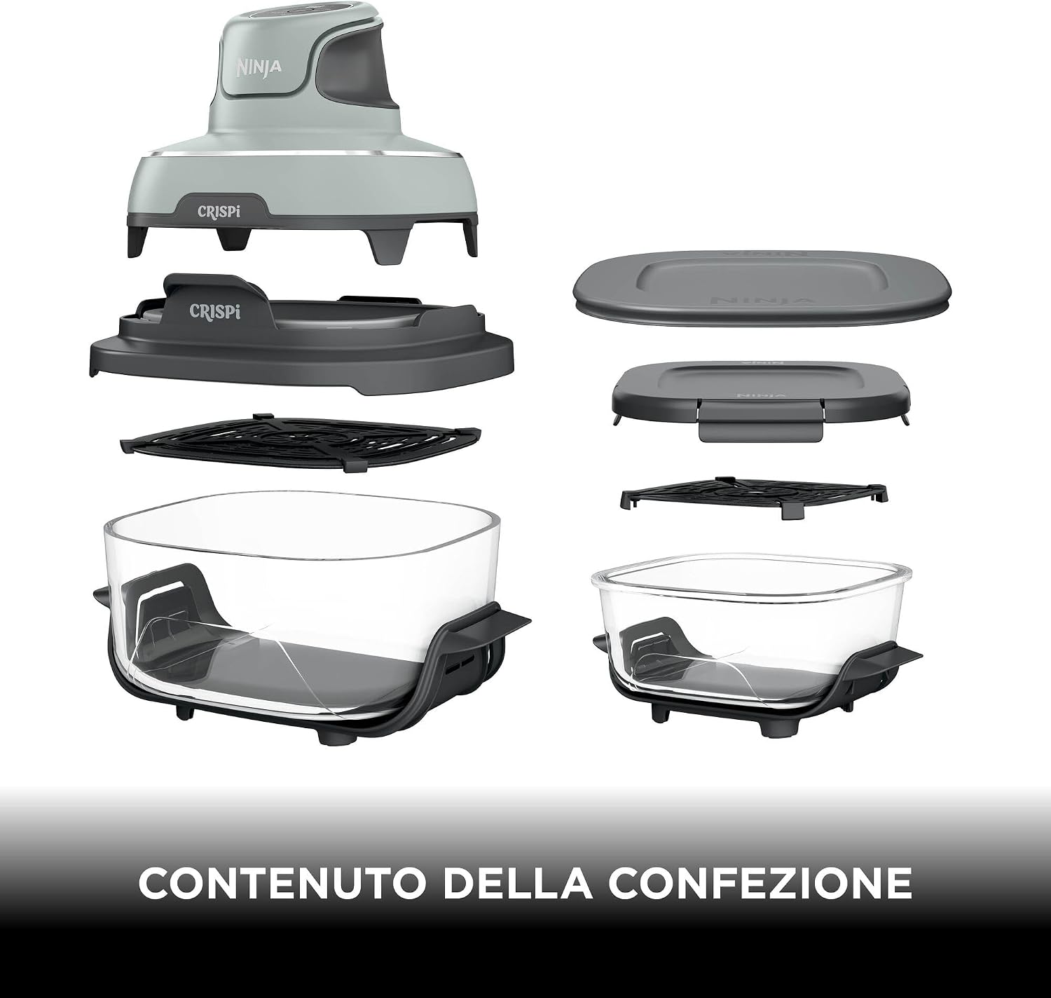 Detalle de Ninja CRISPi Friggitrice ad Aria Portatile FN101EUSG: 3,8 L, 4 in 1, Verde