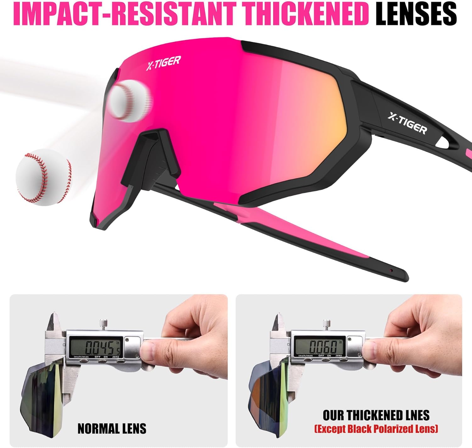Thumbnail 3 de X-TIGER Fahrradbrille – UV400 Polarisierte Sportbrille mit TR90-Rahmen, 5 Wechselgläsern und montierbarem Brillenband