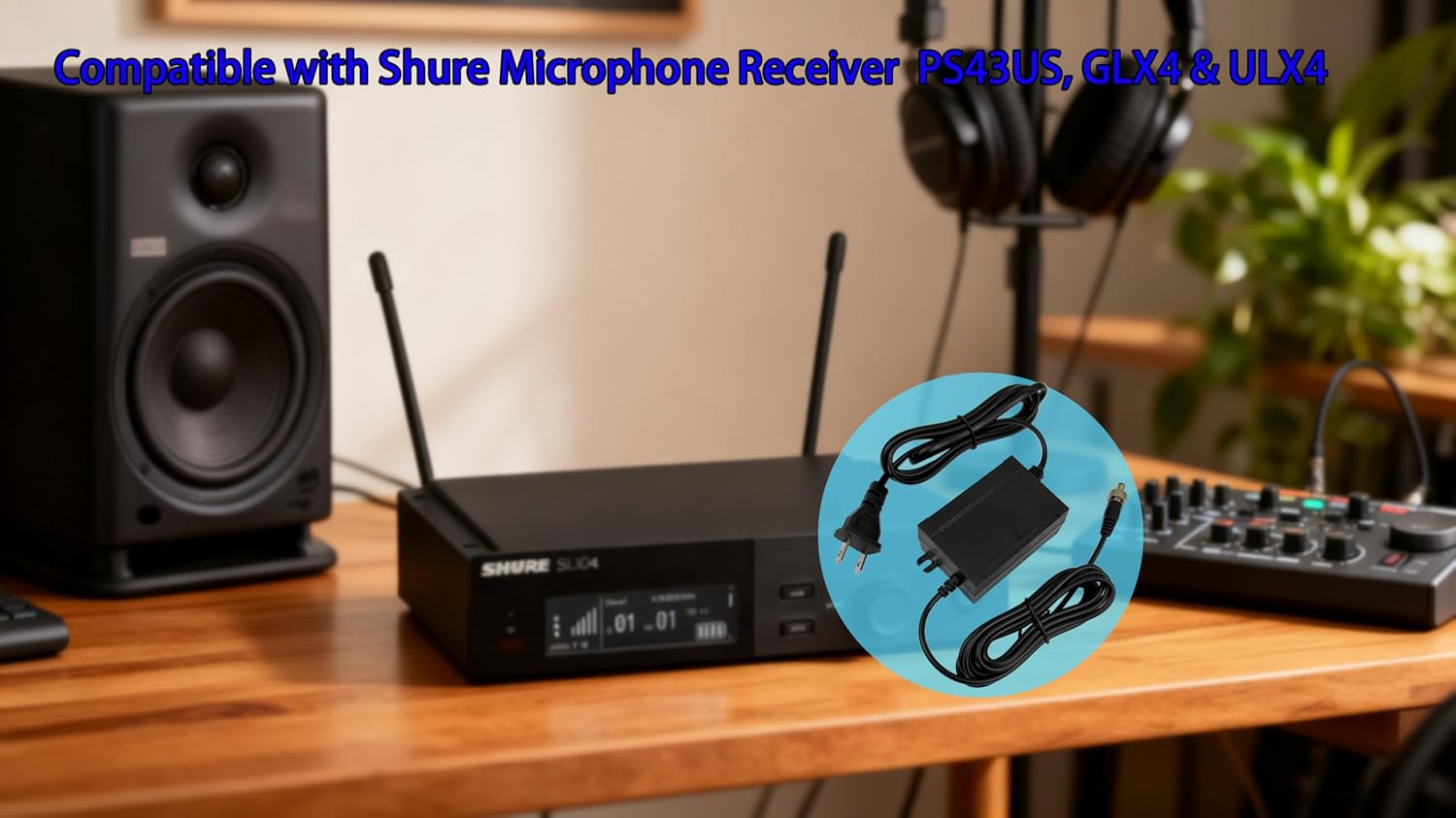 Detalle 2 de MZSZYH D1500600 15V AC/DC Power Adapter for Shure GLX4 and ULX4 Receivers