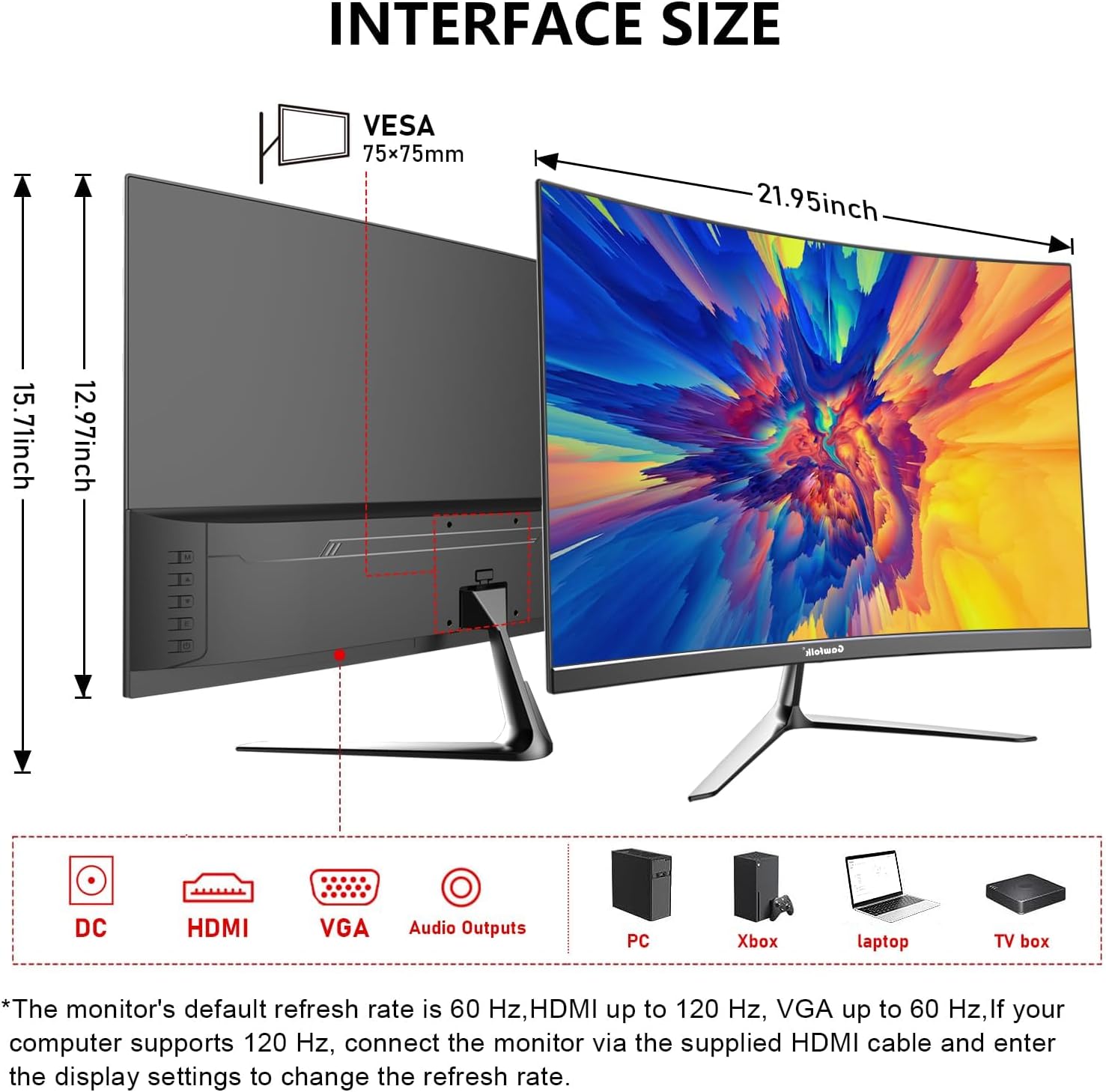 Thumbnail 6 de 24,5 Zoll Curved Gaming Monitor 120 Hz