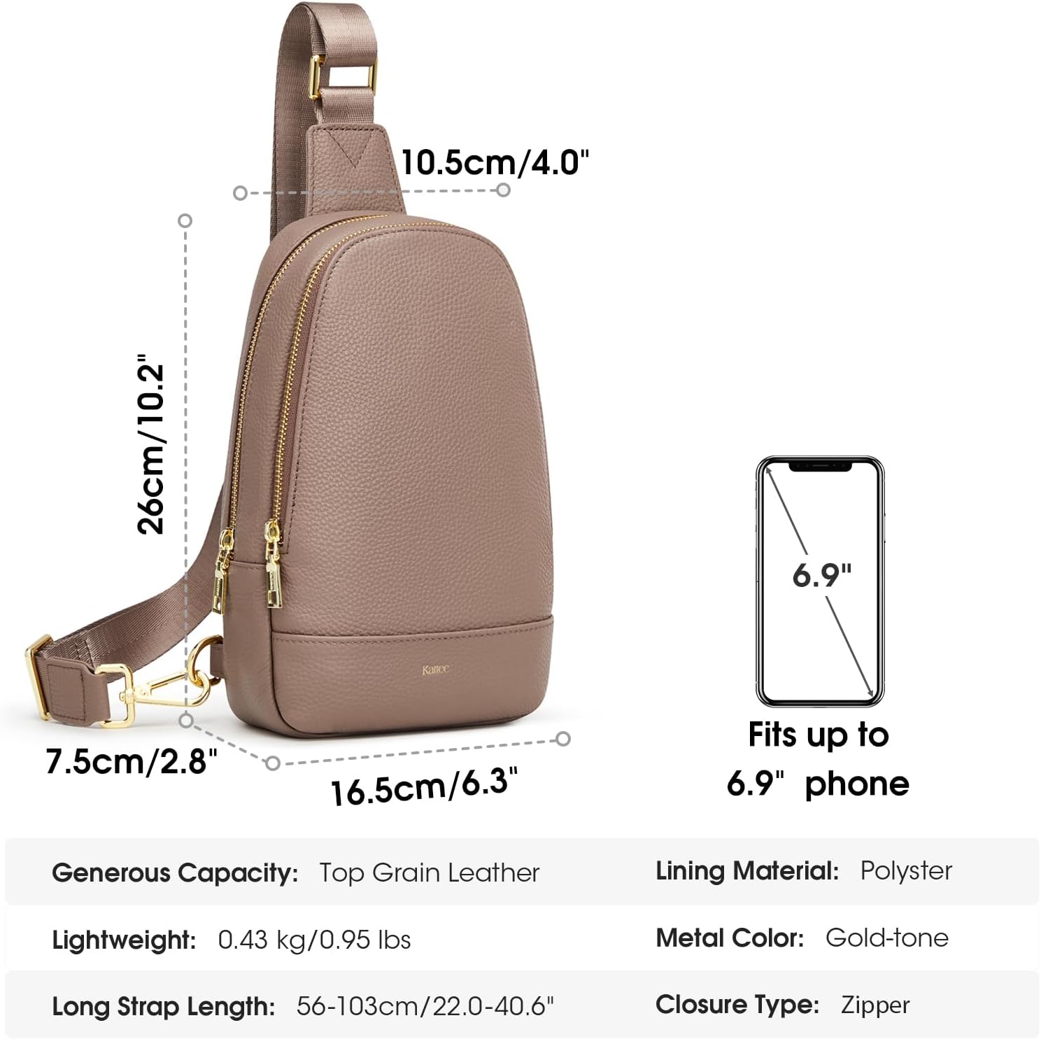 Thumbnail 2 de Kattee Borsa a tracolla da donna in pelle con blocco RFID – compatta e chic