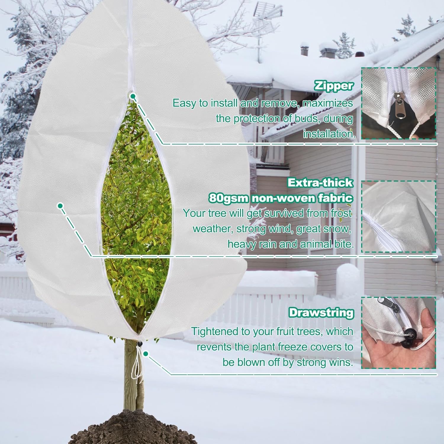 Thumbnail 3 de 2 PACK Plant Covers 120x180cm frost protection for plants