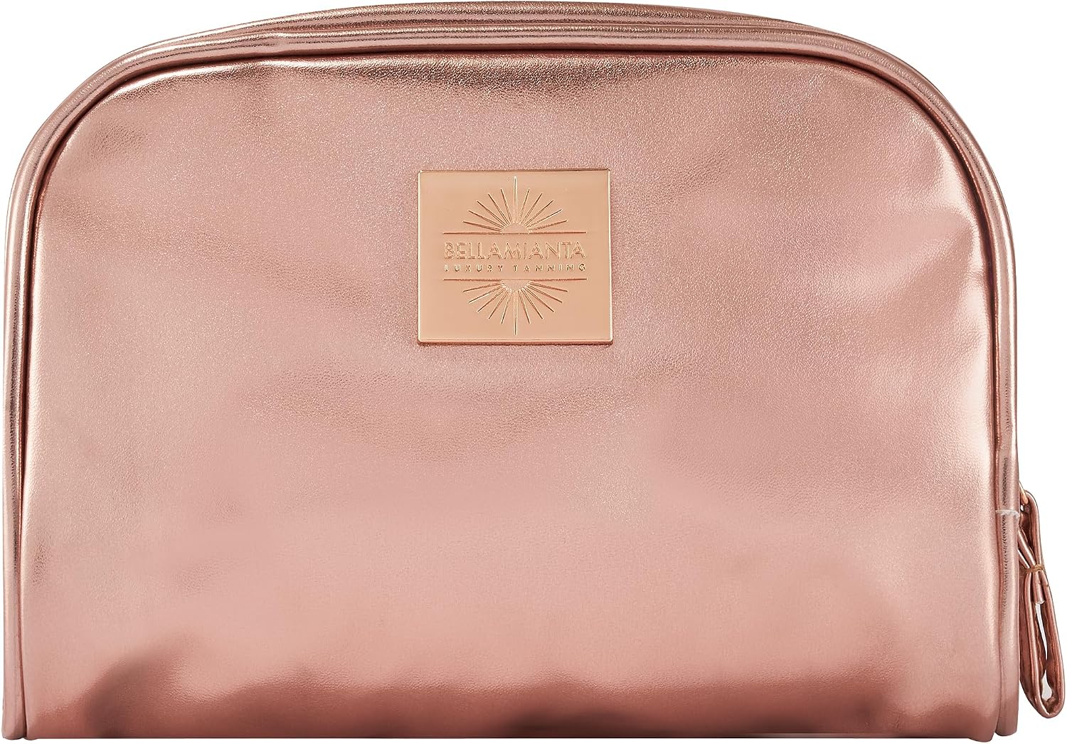 Detalle de Bellamianta Rose Gold Makeup Bag: Compact yet capable travel cosmetics bag