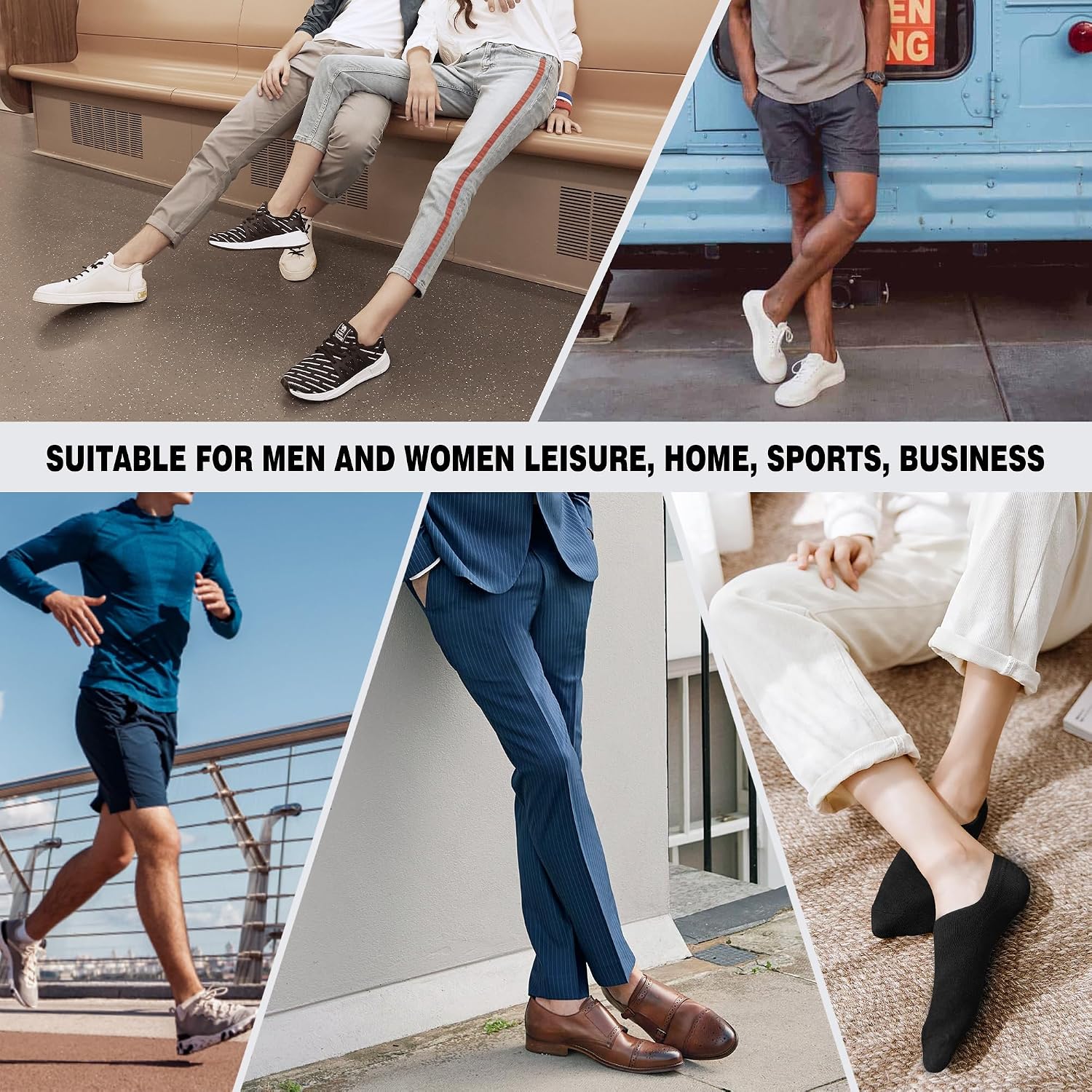 Detalle 2 de YOJOOM Sneaker Socken Herren mit rutschfesten Silikon-Greifern (39–42 / 43–46)