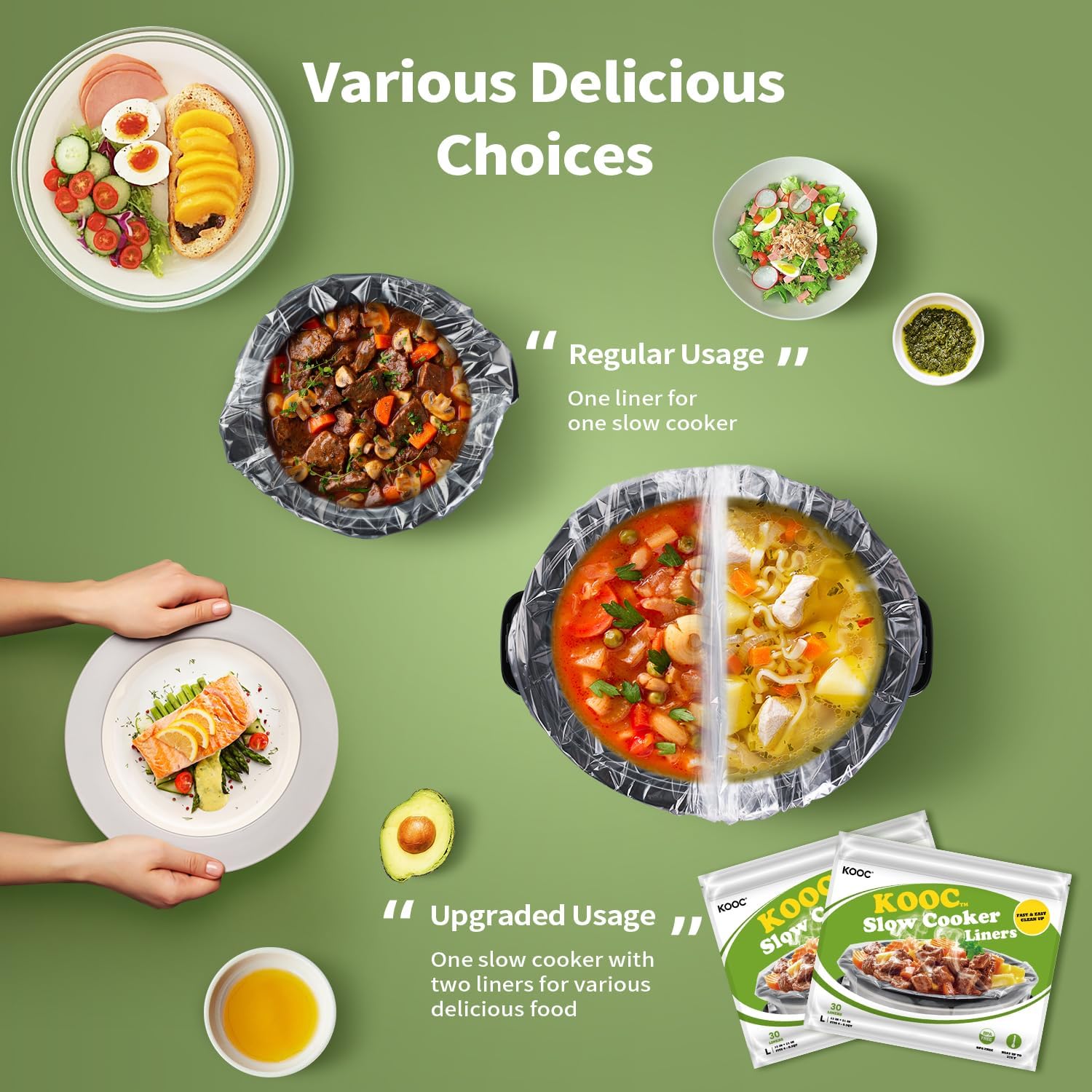 Thumbnail 6 de KOOC Slow Cooker Liners, 13" x 21