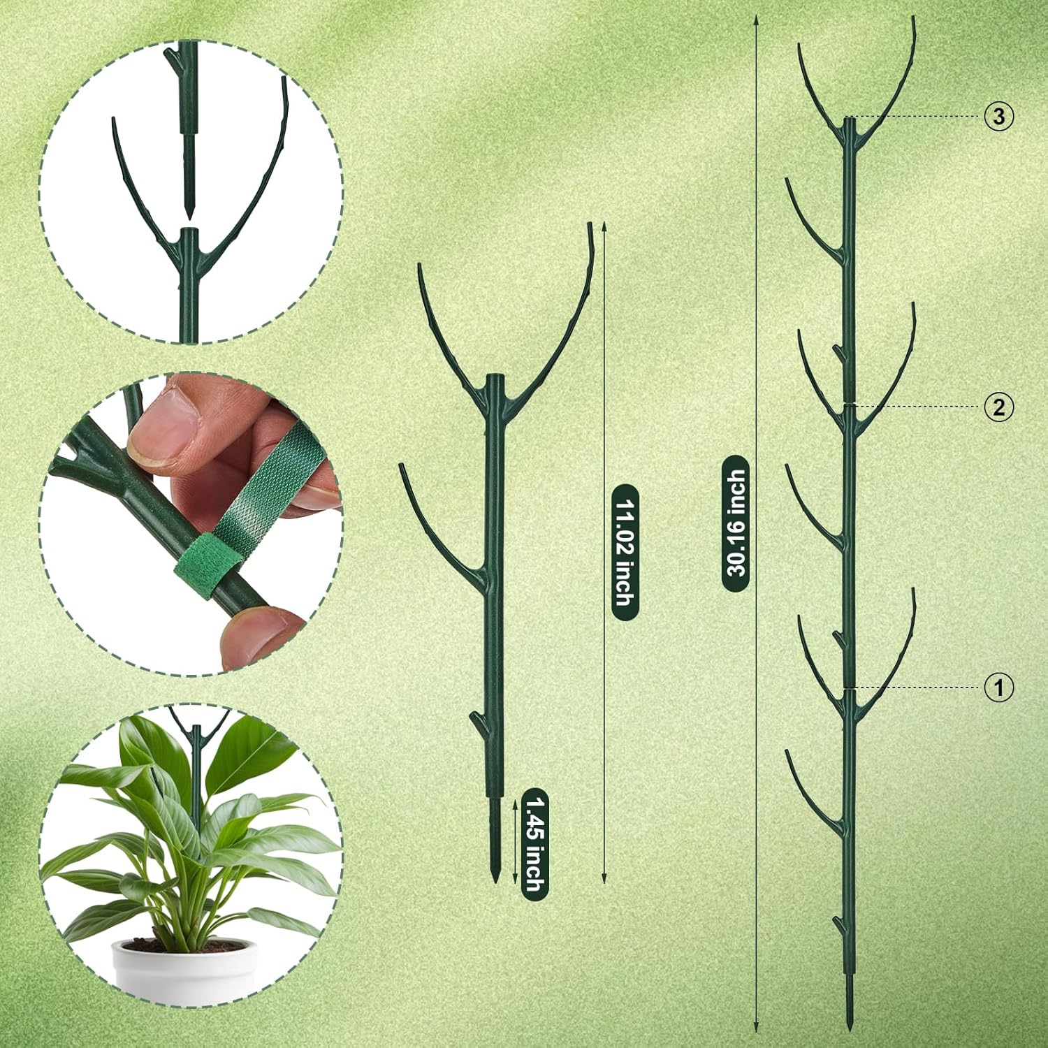 Thumbnail 1 de SummitEdge 12Pcs Stackable Plant Support Stakes Ring Cages Set