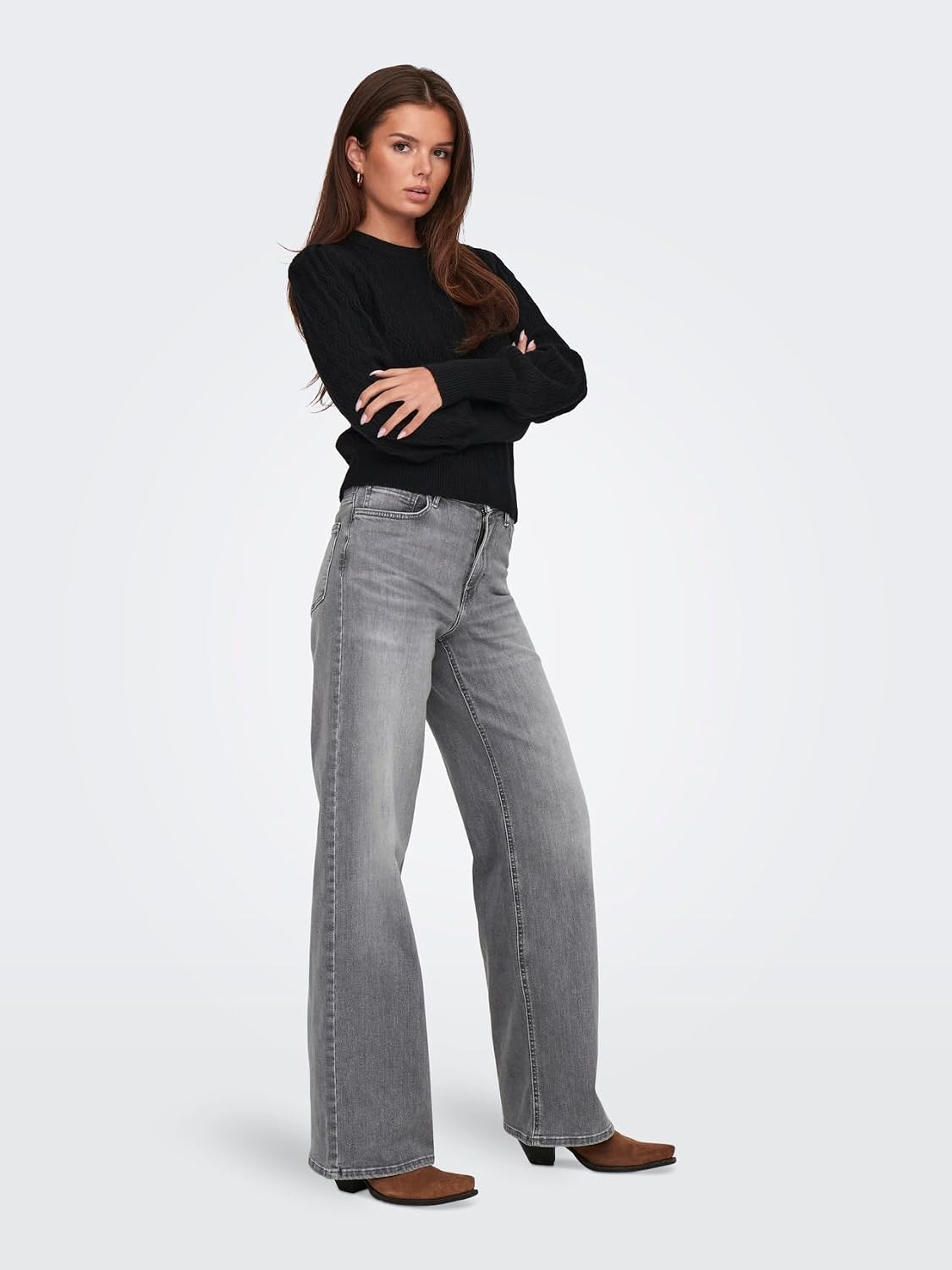 Detalle de ONLY Female Jeans ONLMADISON: Jeans mit weitem Bein, Hohe Taille
