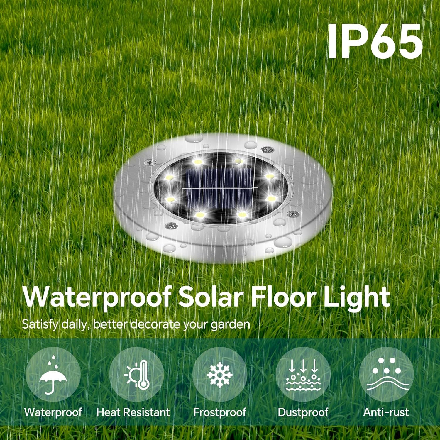 Thumbnail 2 de Lot de 8 Lumières Solaires au Sol 8 LEDs IP65