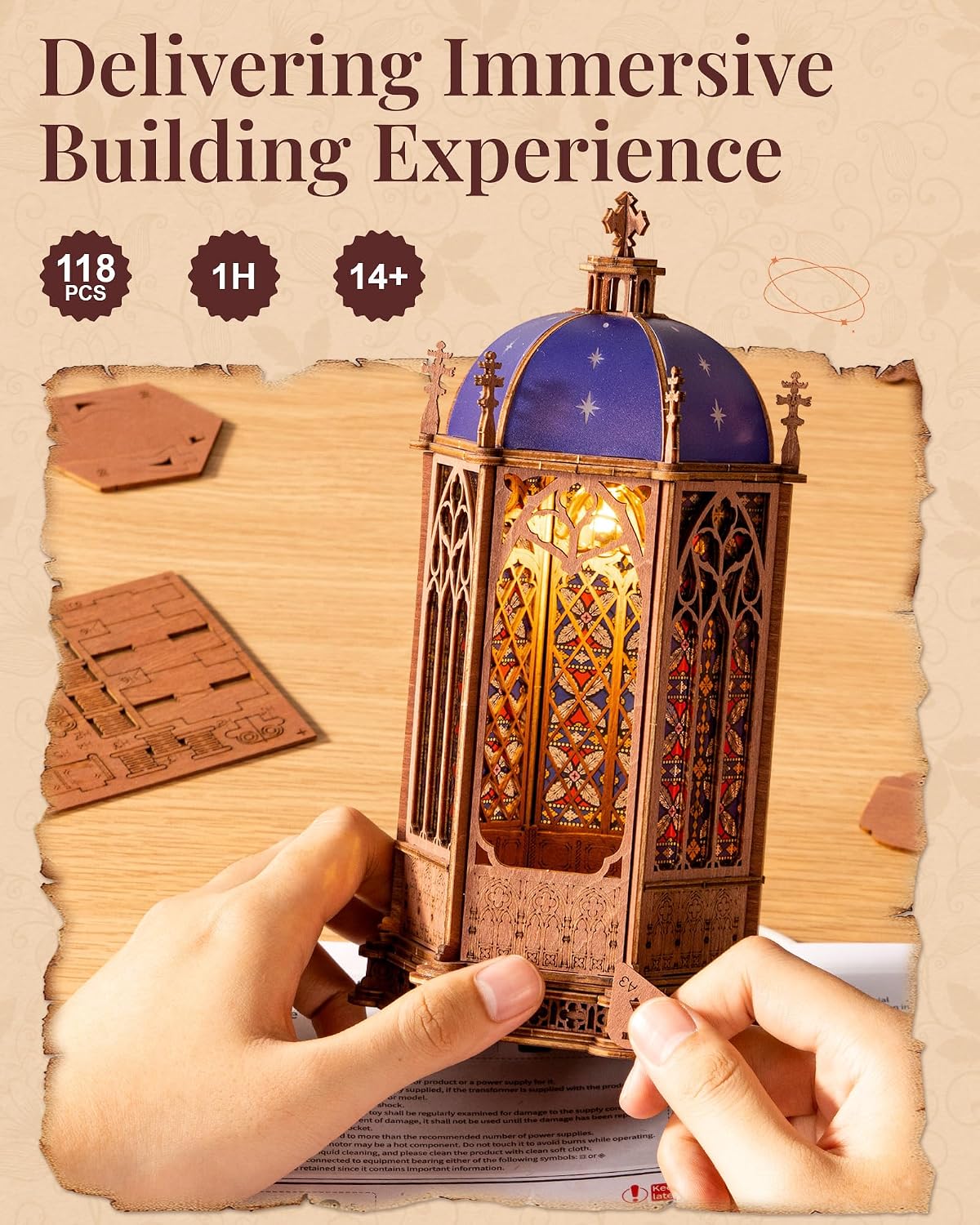 Detalle 2 de Rowood wooden 3D puzzle Starry Dome