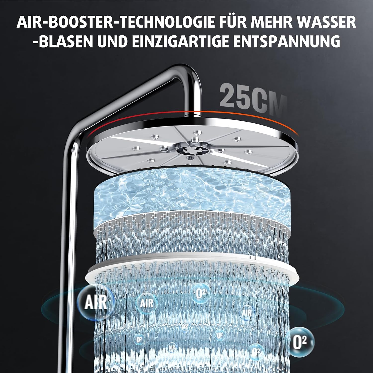 Detalle 2 de Rainsworth Duschsystem Regendusche 25 cm
