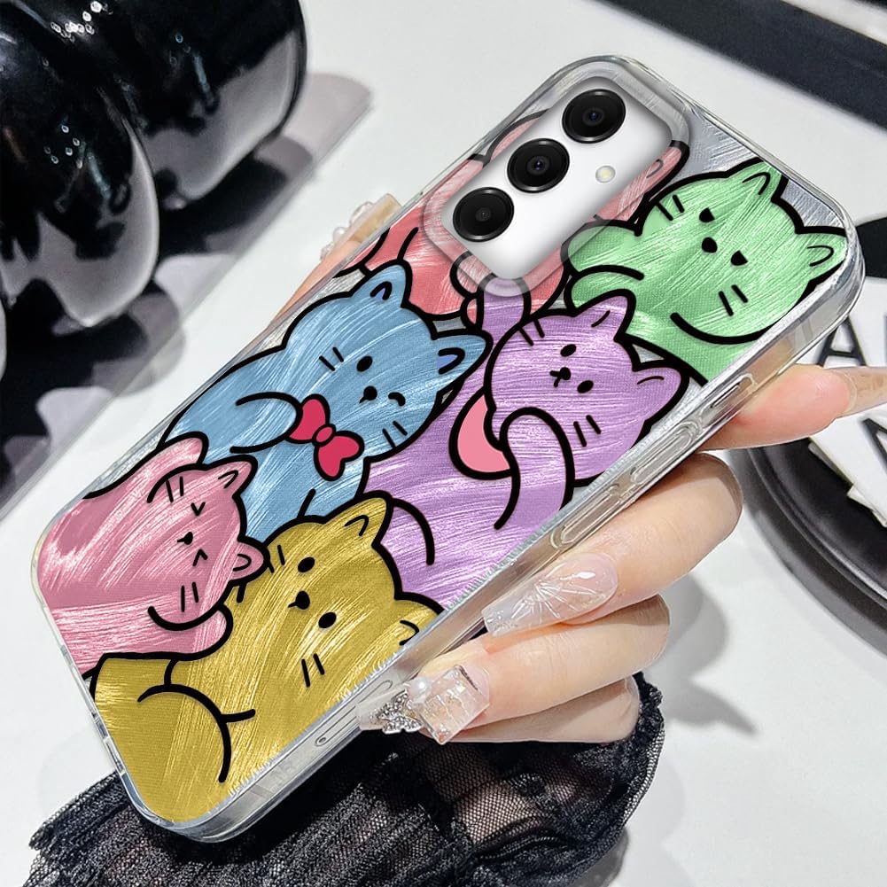 Detalle 2 de Tedyhulle Hülle für Samsung Galaxy A54 5G – Katzen-Muster, bunte Silikon-TPU-Schutzhülle