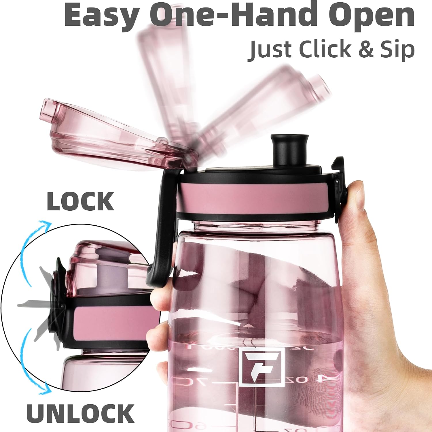 Detalle de Fanhaw 32 oz Water Bottle, Cherry Blossom Tritan with Chug Lid