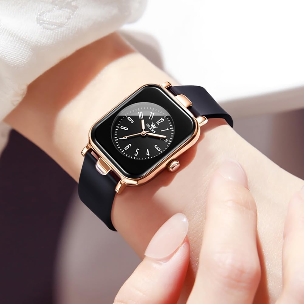 Detalle de OLEVS Women's Quartz Watch with Silicone Band: Minimalist, Waterproof, and Everyday Ready