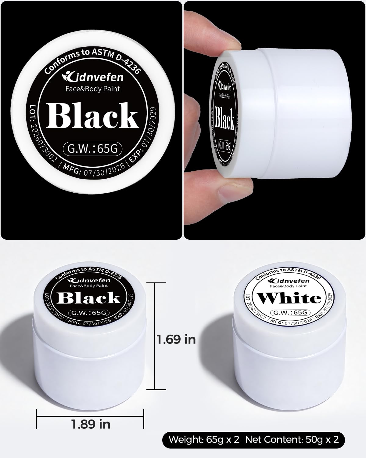 Thumbnail 6 de Oil-Based Face Paint Kit with 6 Brushes