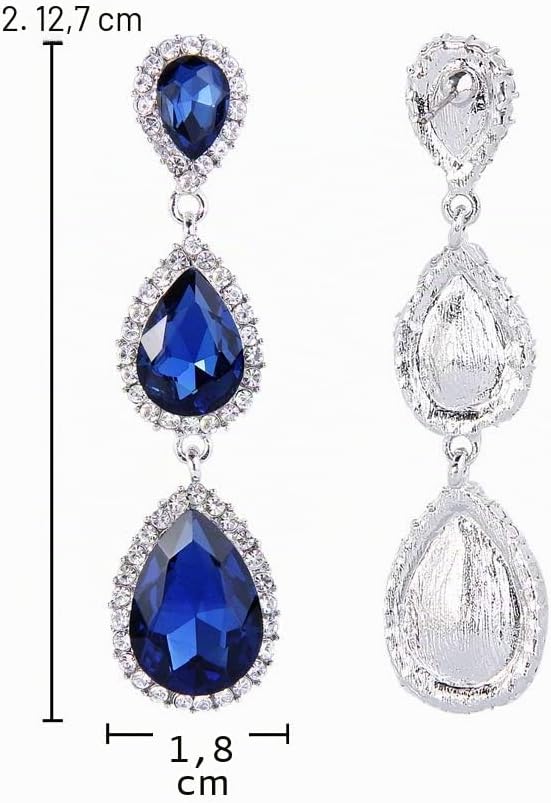 Detalle 2 de Orecchini Clearine Donna Magnifico Piccolo-Grande Triple a Goccia Cristallo