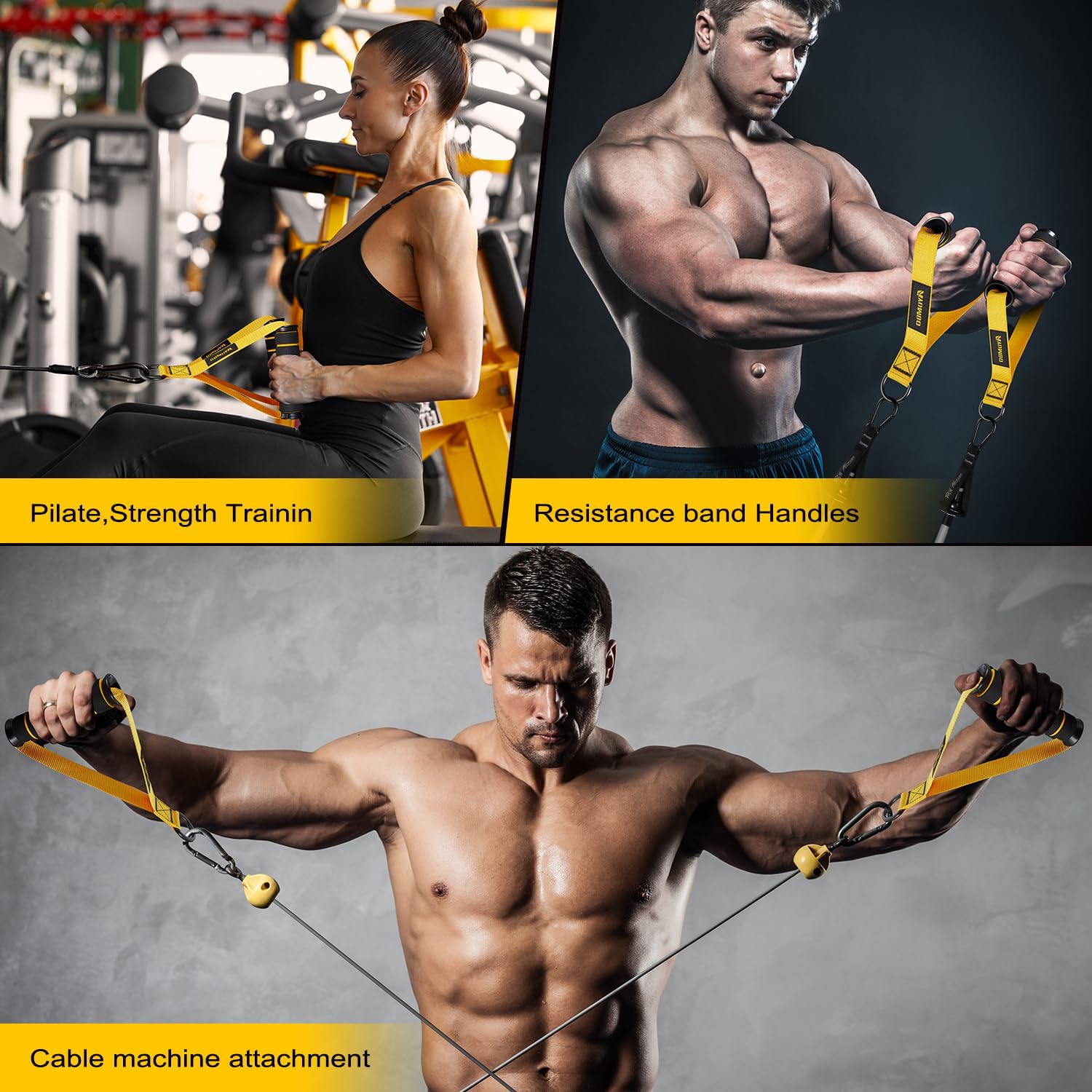 Thumbnail 6 de Ayombo Resistance Band Handle heavy-duty cable machine attachment with stainless D-ring