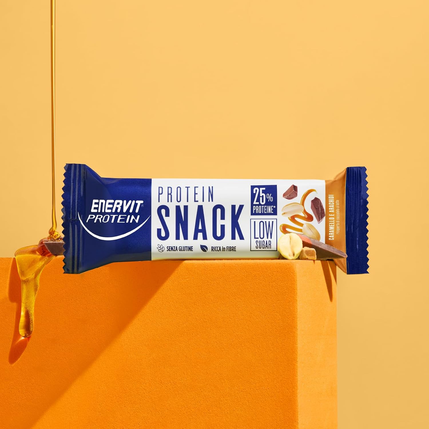Detalle de Enervit Protein Snack con Arachidi e Caramello – Barrette proteiche 8x31 g, senza glutine